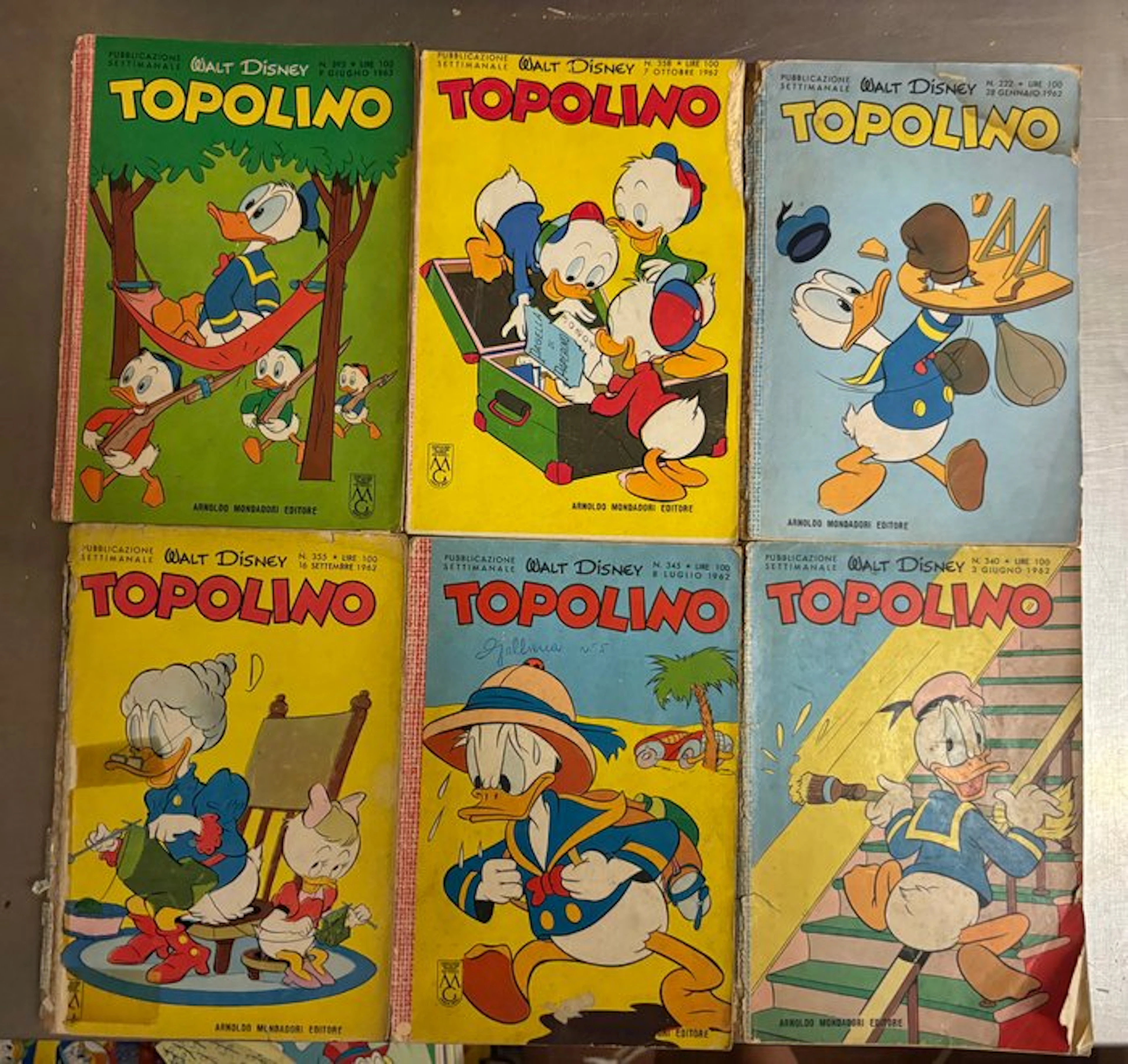 Topolino 301/400 - Lotto di 6 libretti - 6 Comic - First edition - 1962/1963
