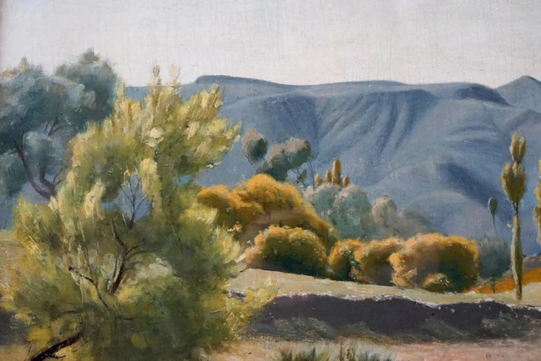 Serafín Avendaño Martínez (1838-1916) - Paesaggio montano con alberi e fiume