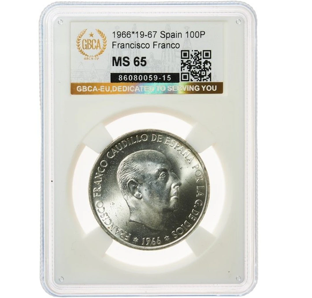 Spain. Francisco Franco. 100 Pesetas 1966*66 GBCA EU - MS65 (No reserve price)