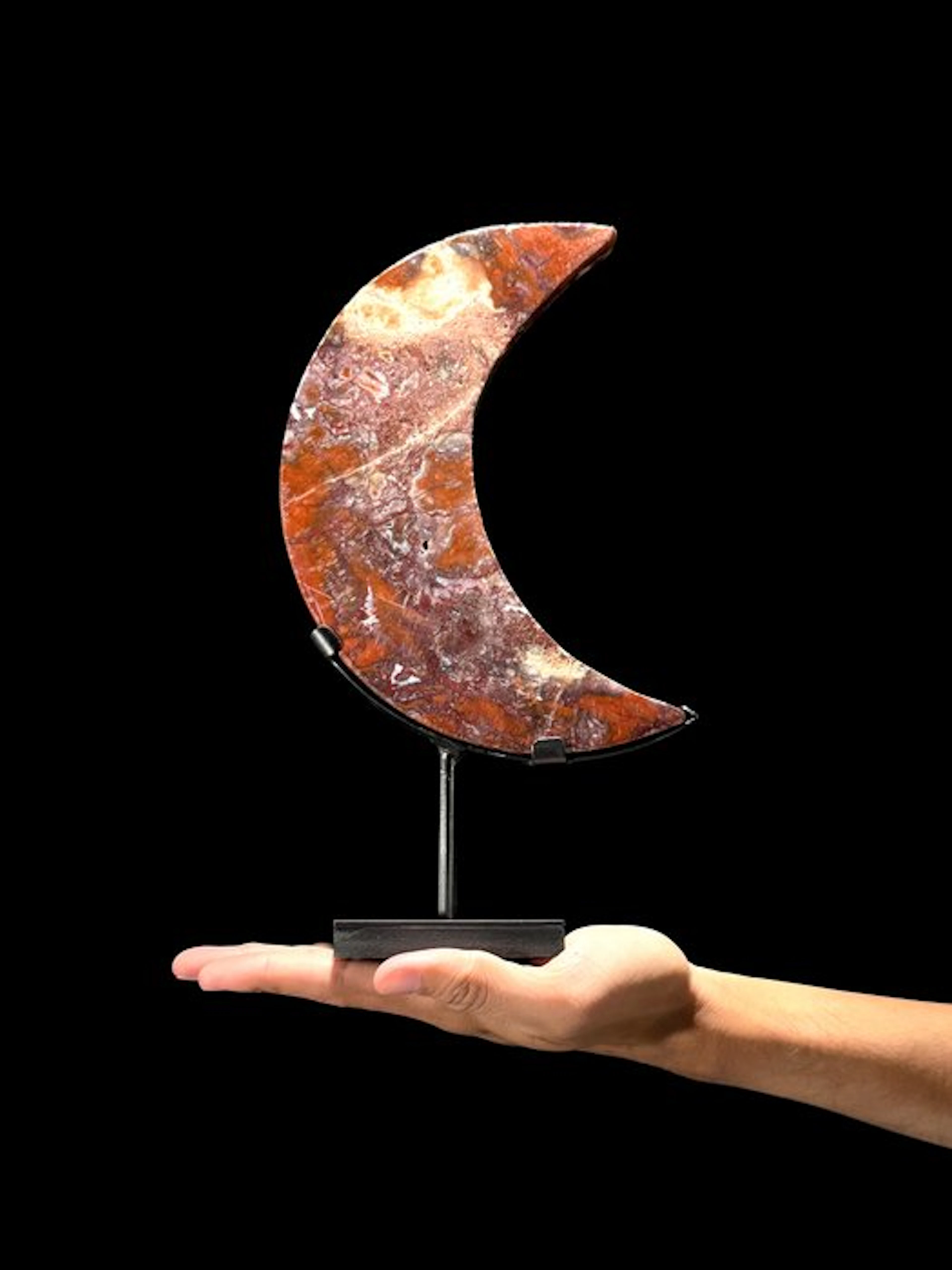 NO RESERVE PRICE - Wonderful Red Jasper Crescent...