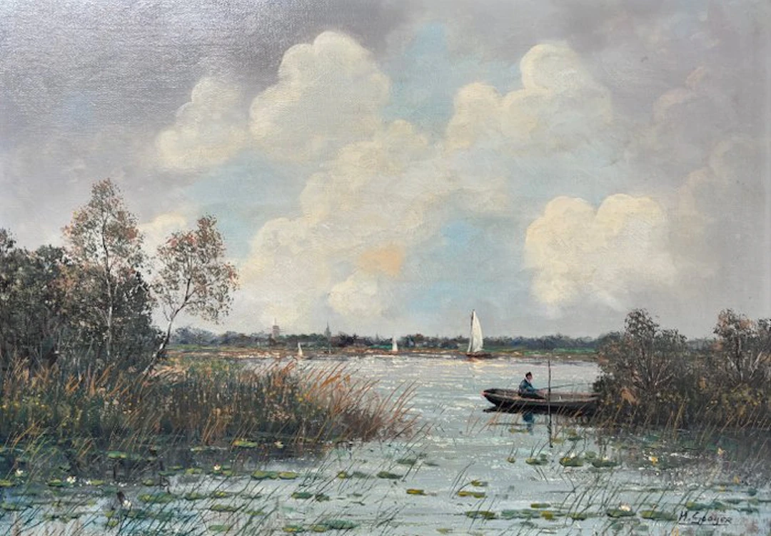 H Gooijer (XX) - Hollands waterlandschap