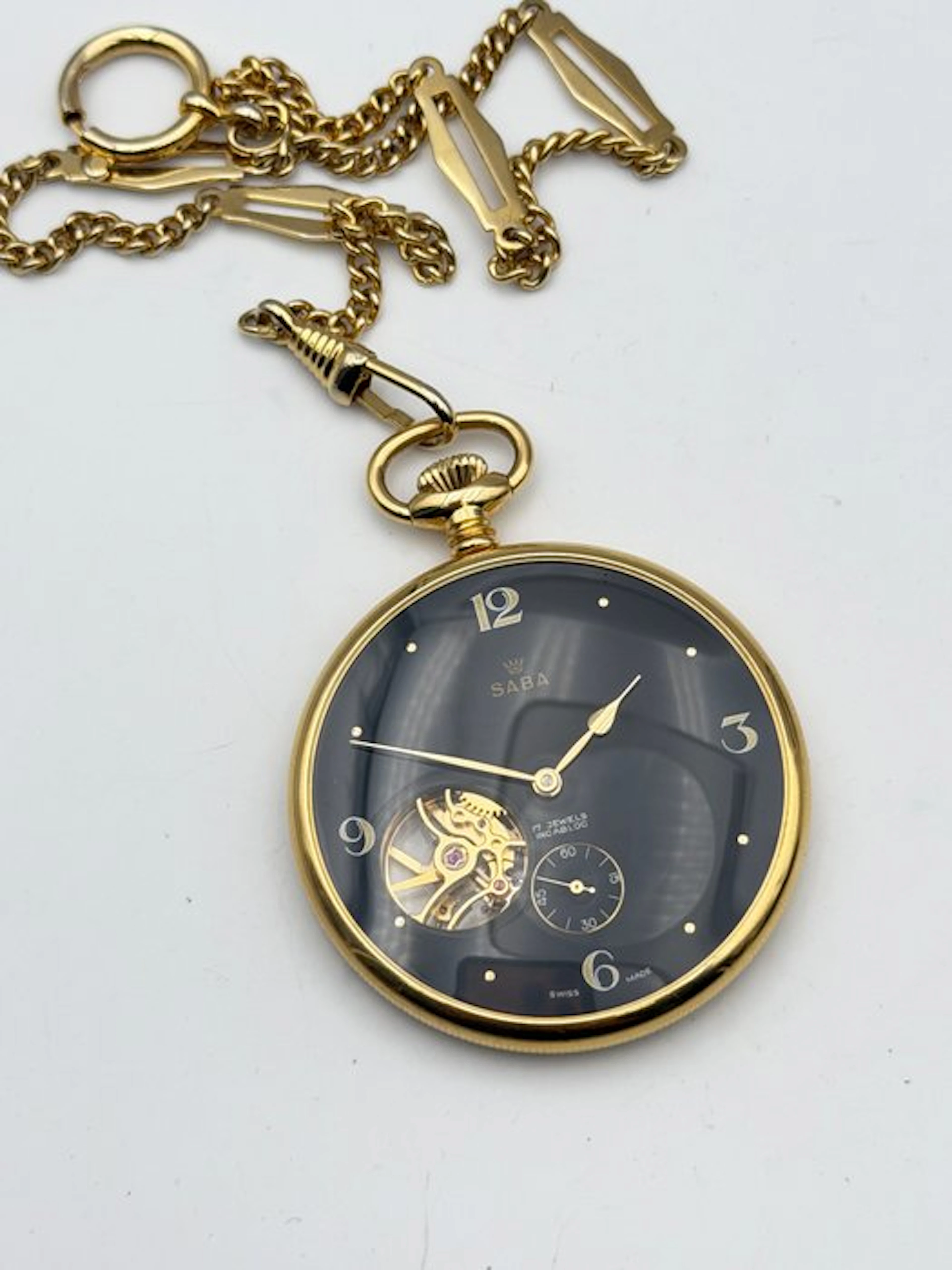 saba - onice skelethon pocket watch - 1980-1989