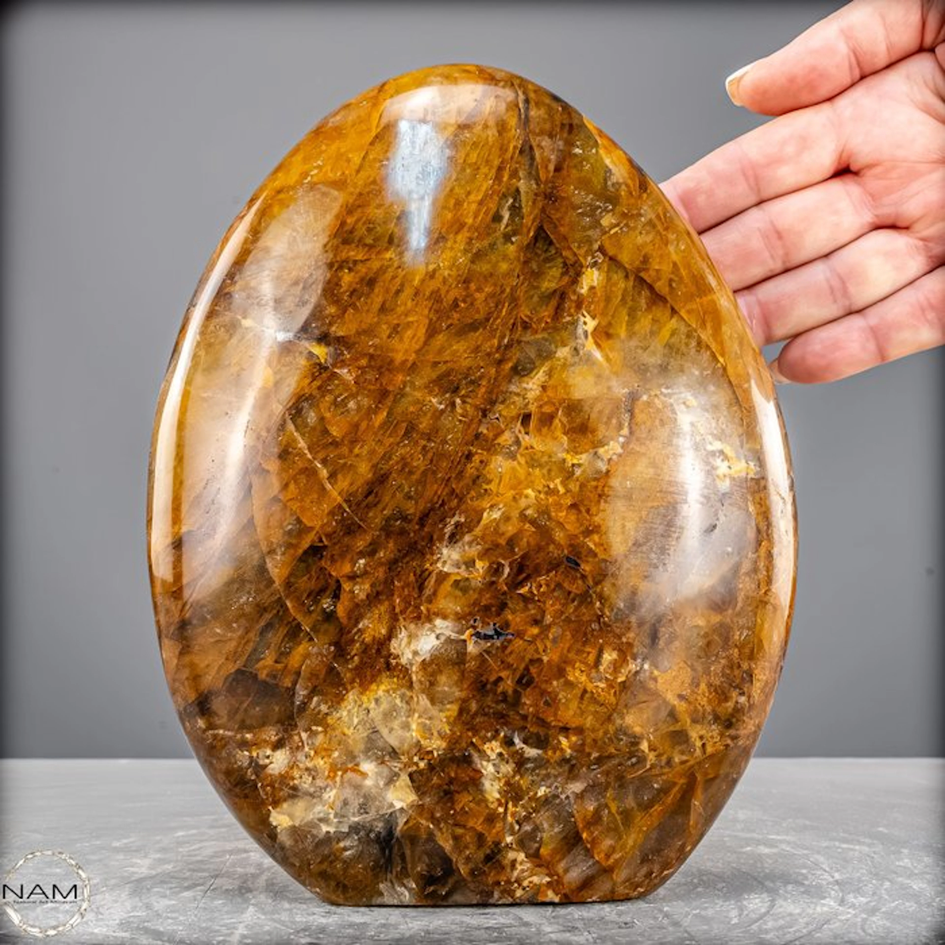 Natural Golden Healer in smoky quartz – Freeform with an...