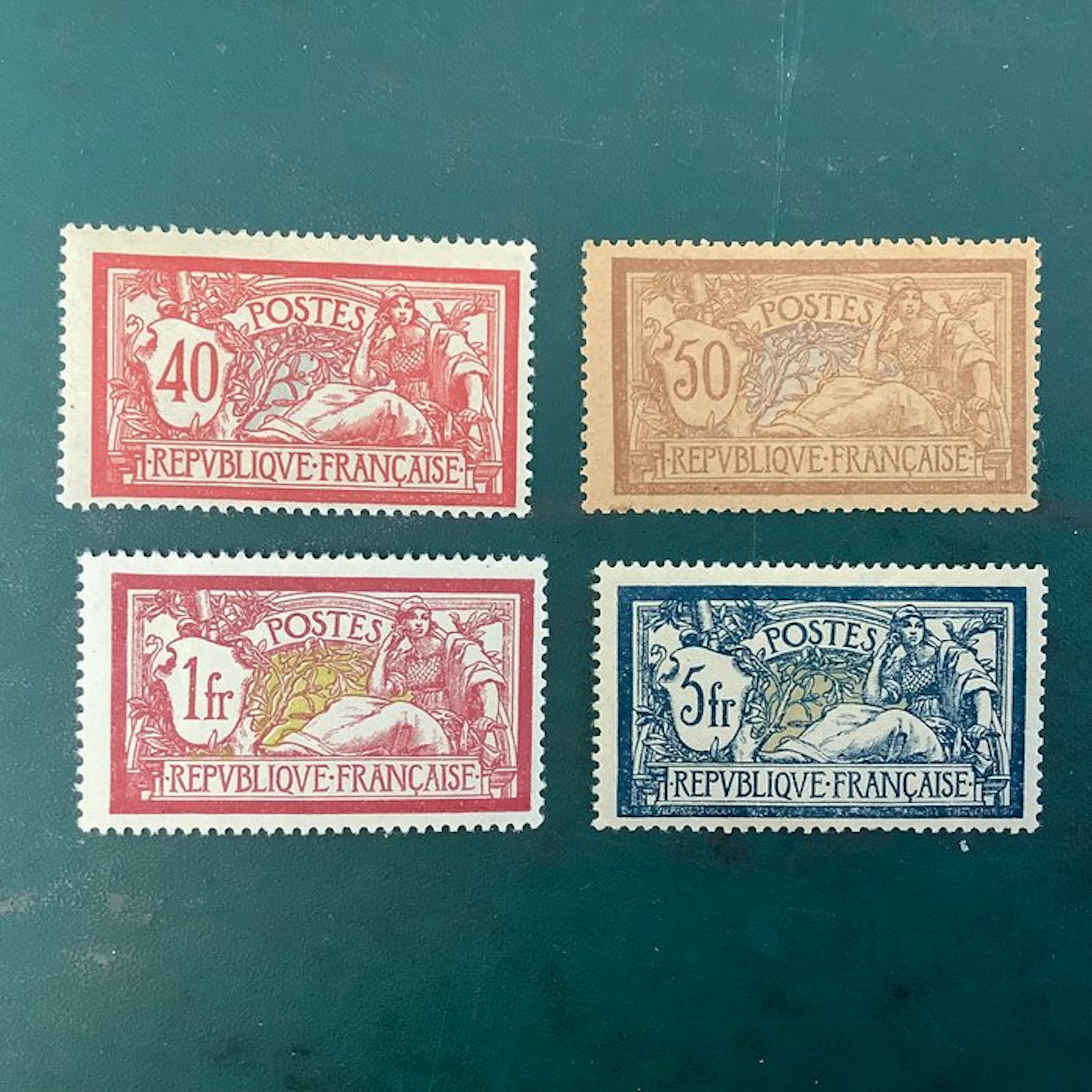 France 1900 - Merson of 40c, 50c, 1F and 5F - MNH/MH - Yvert 119/121 en 123