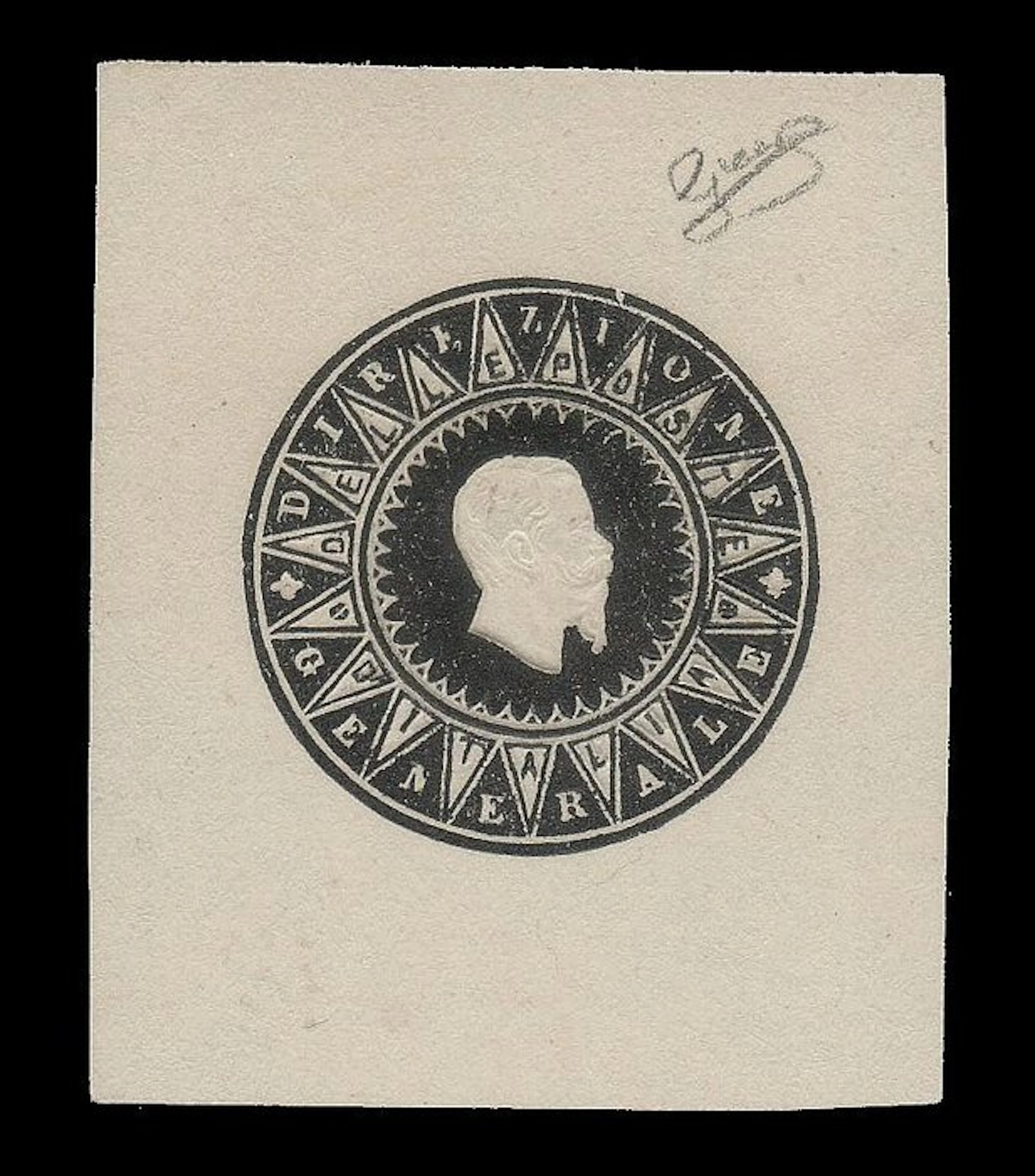 Italy Kingdom 1864 - SAGGIO GIUSEPPE RE - Savoyard Coat of Arms in Relief