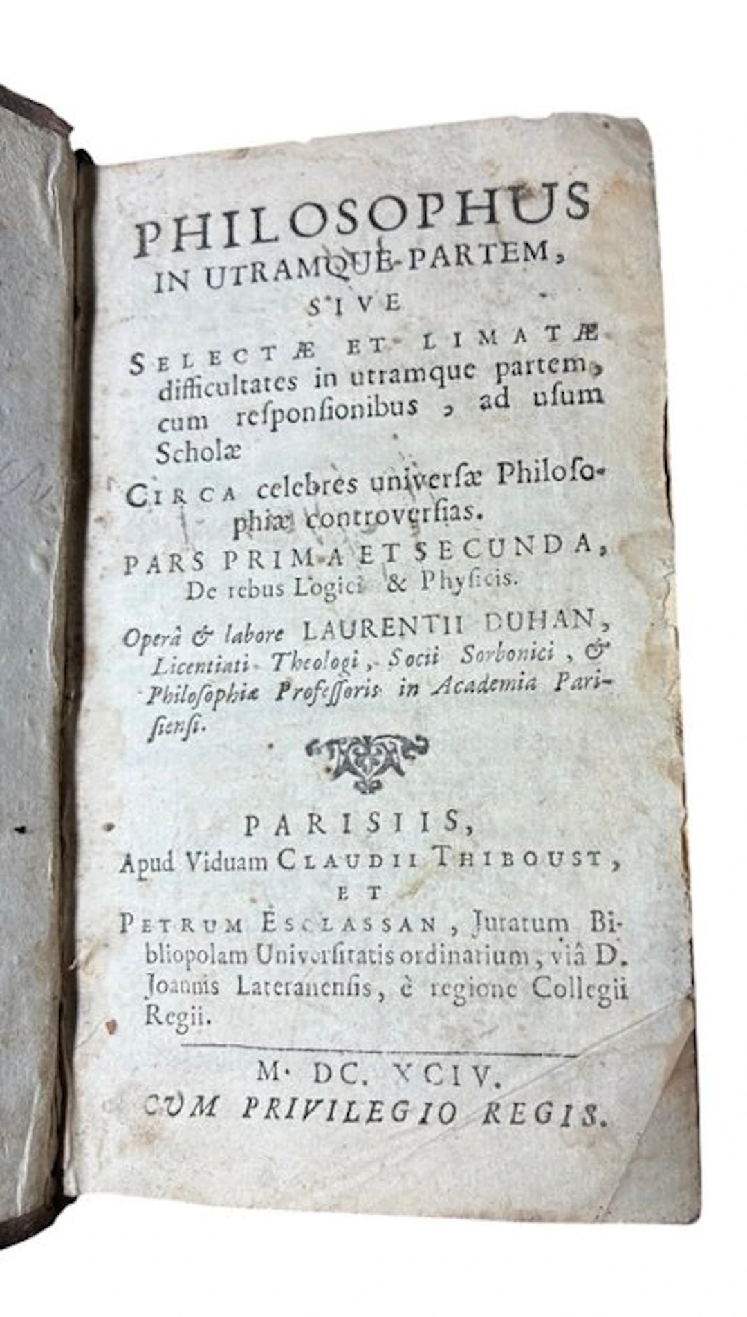 Laurentius Duhan - Philosophus in utramque partem - 1694