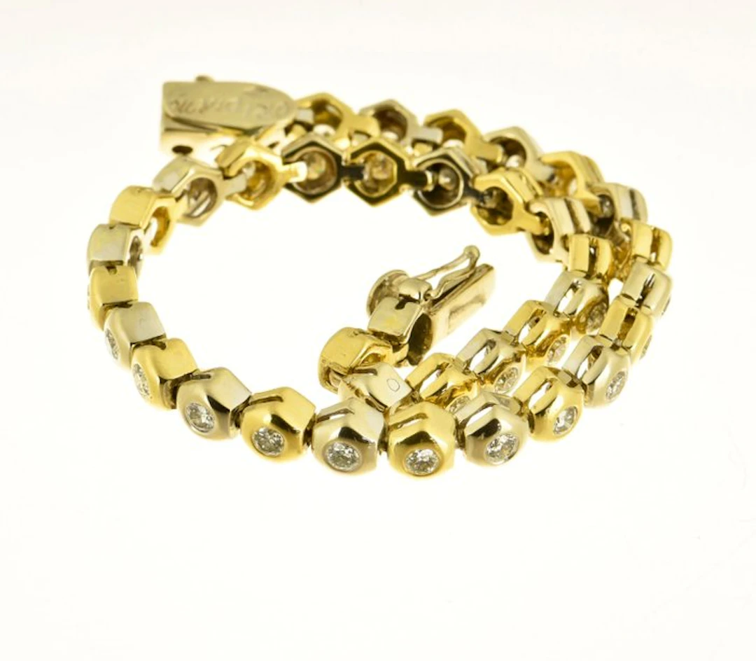 Bracelet - 18 kt. Yellow gold, White gold Diamond (Natural)