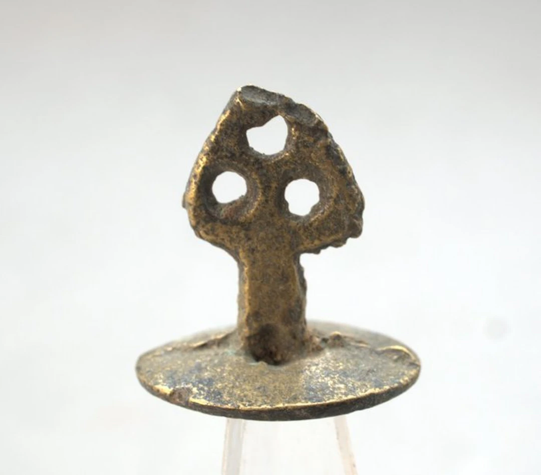 Post medieval Bronze Stamp Seal pendant with inscribed...