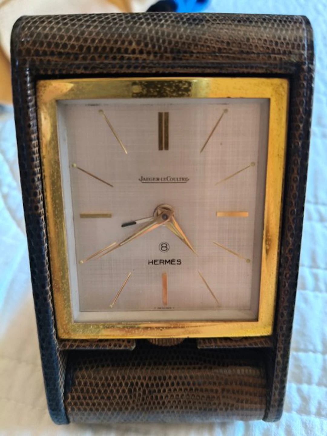 Table/desk clock - - Gilt brass - 1950-1960 - Hermes Jaeger-LeCoultre