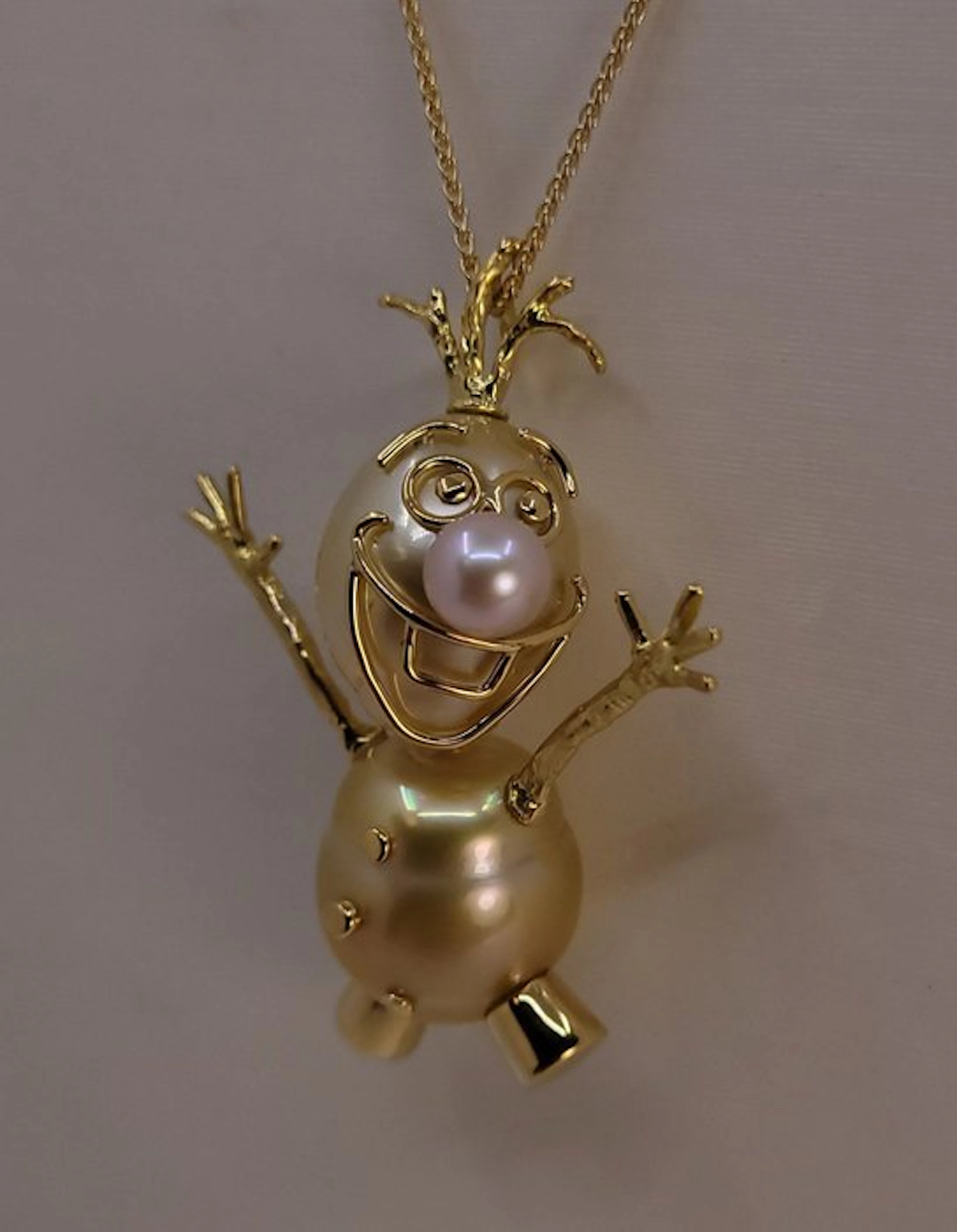 Necklace with pendant - 18 kt. Yellow gold, Deep Golden South Sea