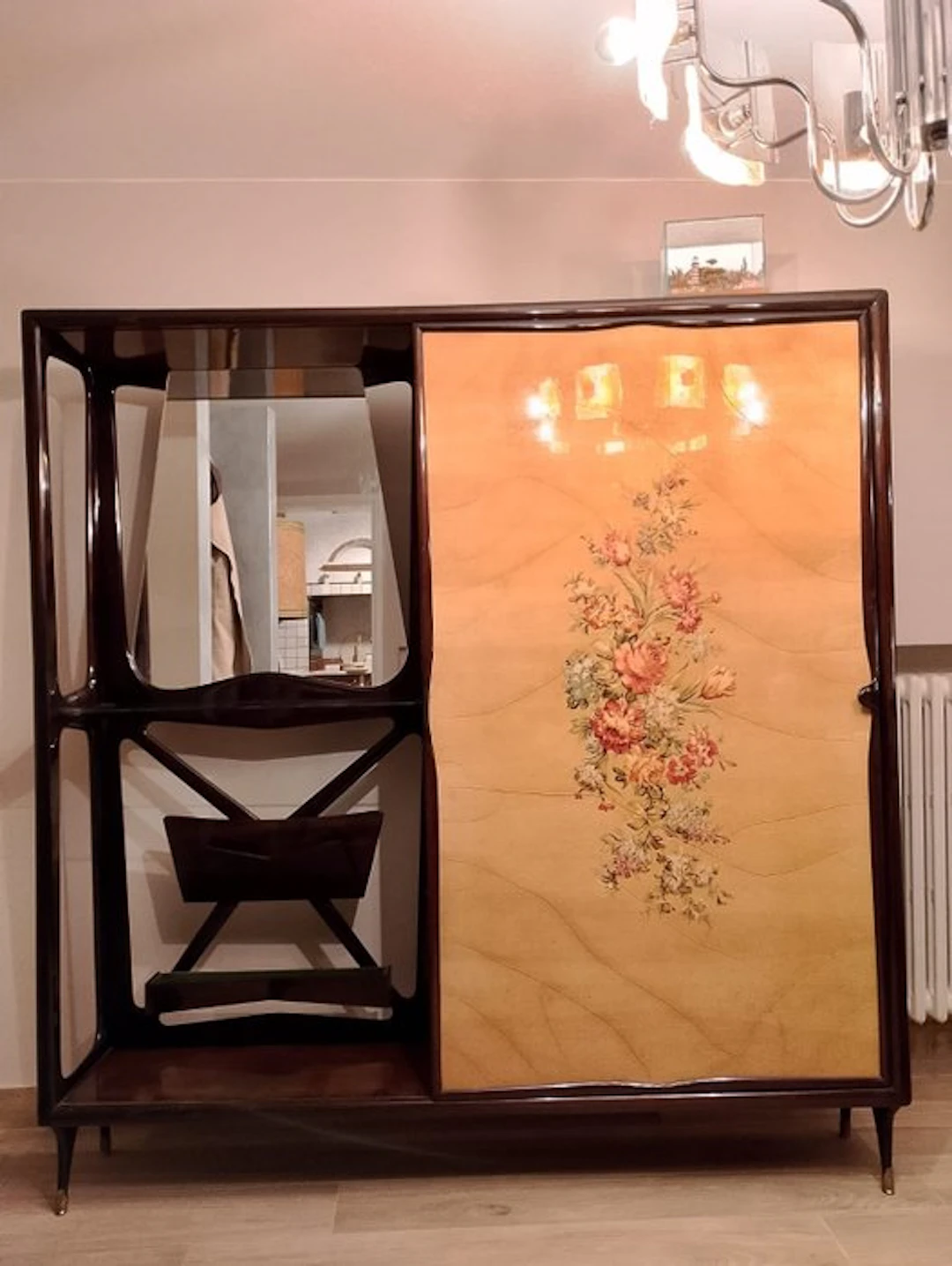 La Permanente Mobili Cantù - Coat rack - Wood, Glass, Brass, Porcelain