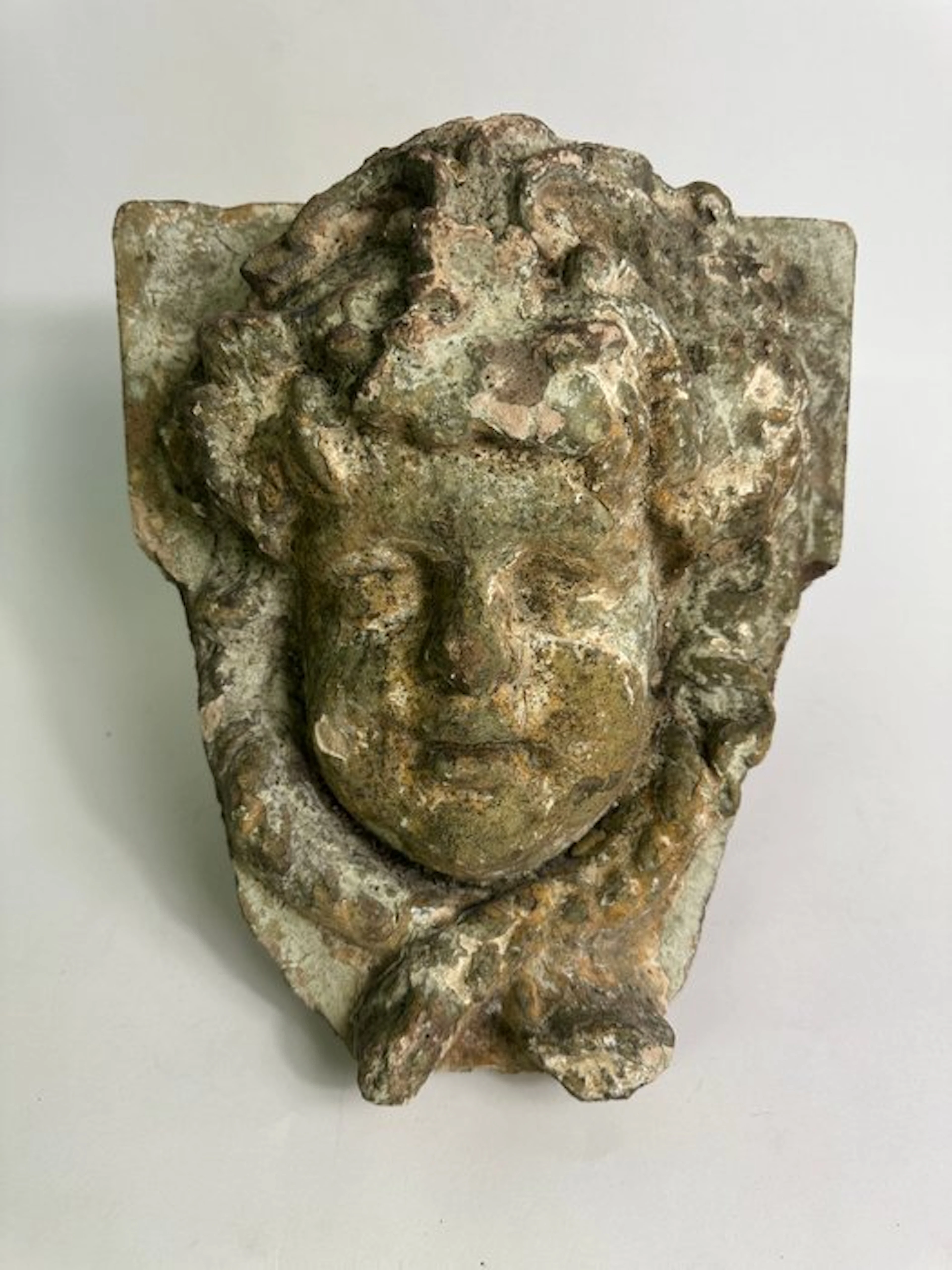 Sculpture, Volto Putto XVIII secolo - elemento architettonico - 30 cm - Stone
