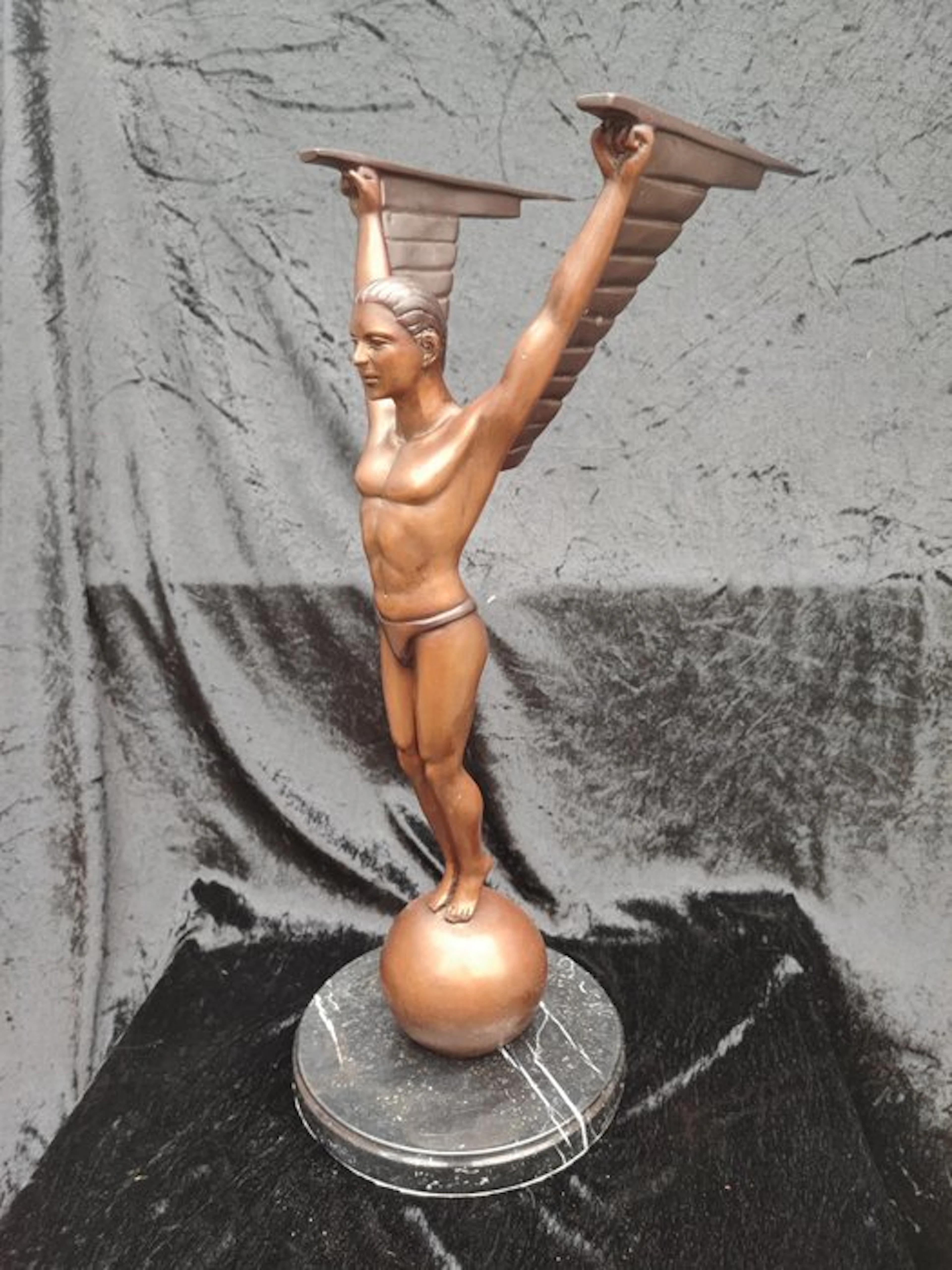 Statue, Icarus - 50 cm - Patinated bronze