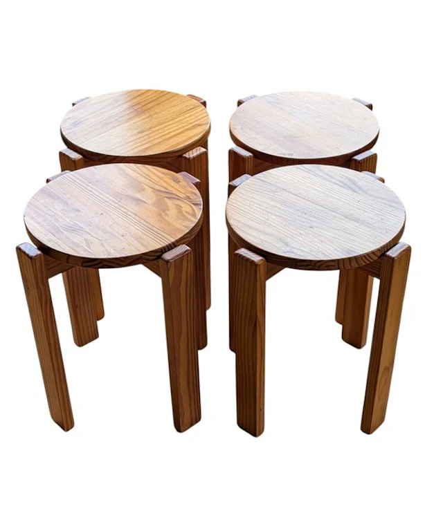 Stool (4) - 4269081 - Wood - Vintage