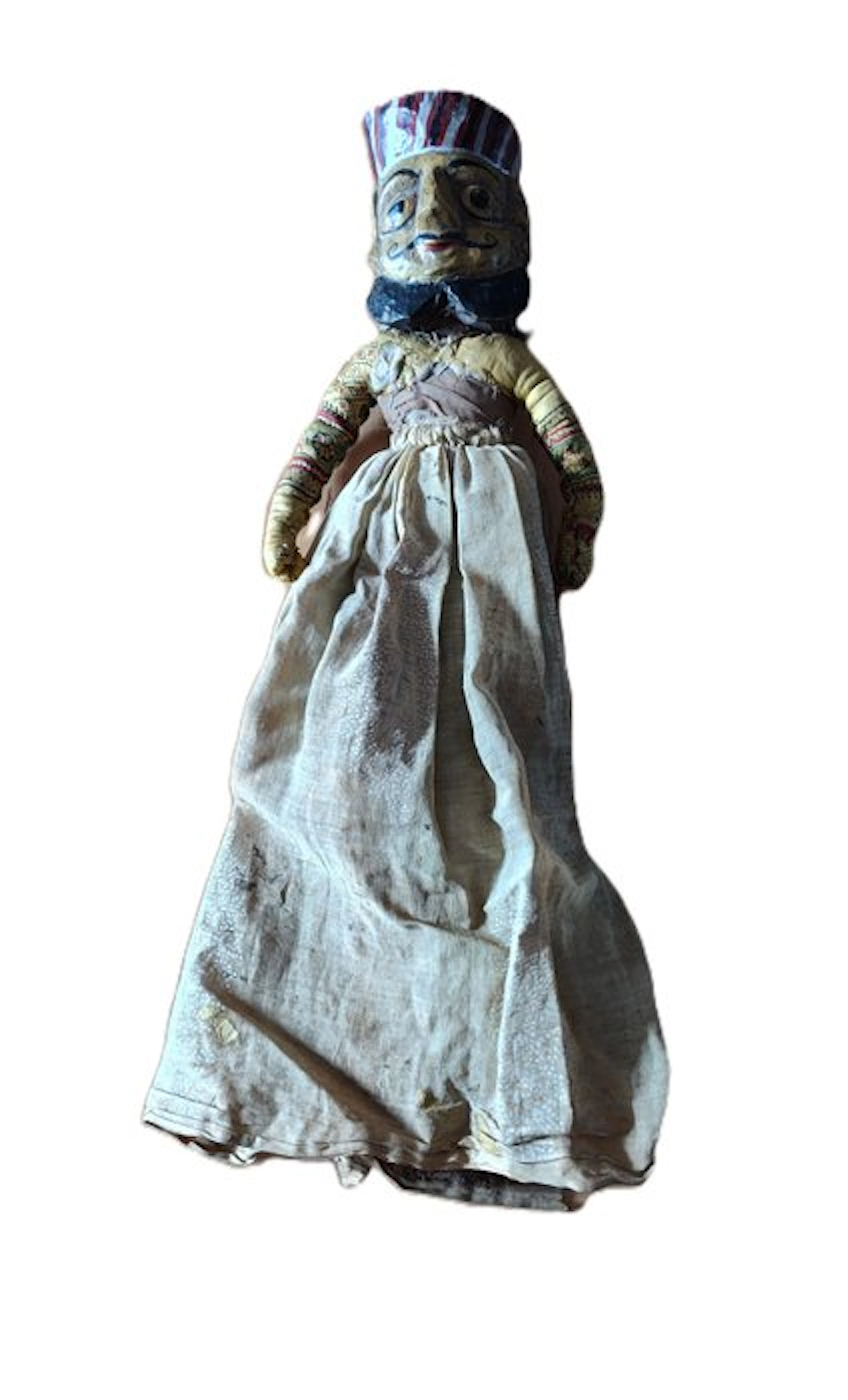 Traditional Javanese puppet figure - Textile / Wood...