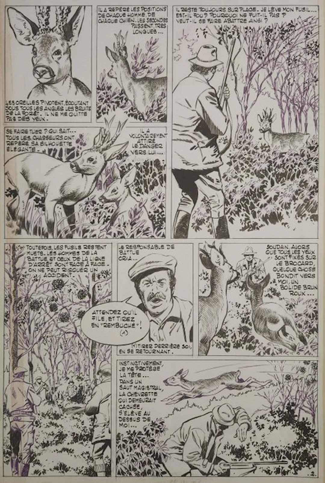 Nortier, Lucien - 1 Original page - Pif n°363 - Le cerf