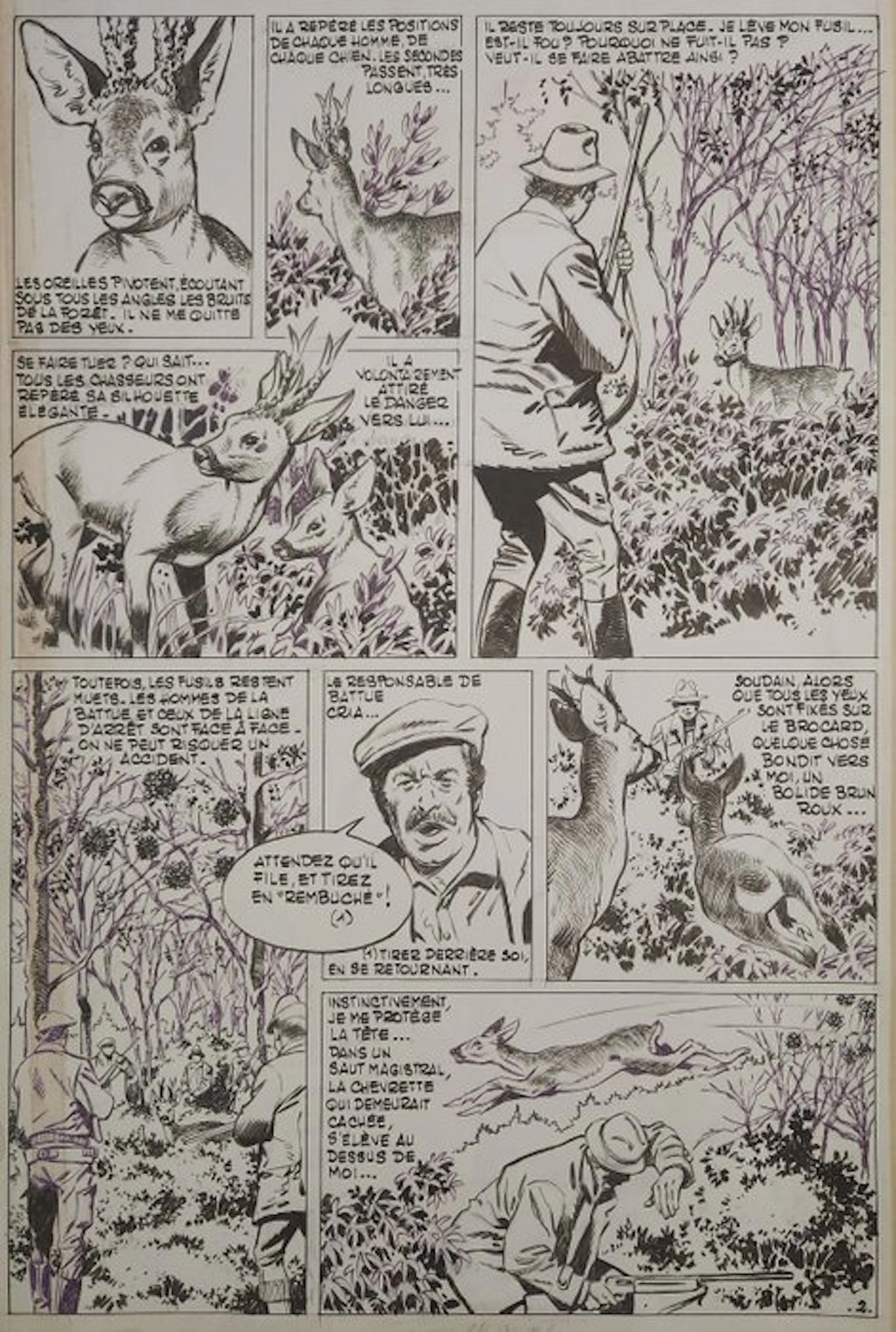 Nortier, Lucien - 1 Original page - Pif n°363 - Le cerf