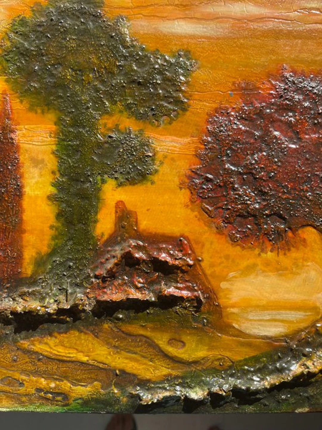 Pierre Mocaer (1932–2006) - Paysage aux arbres et maison