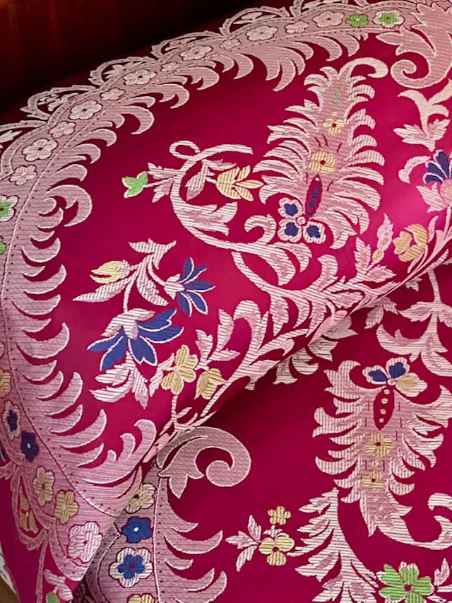 ** Silk brocade bedspread