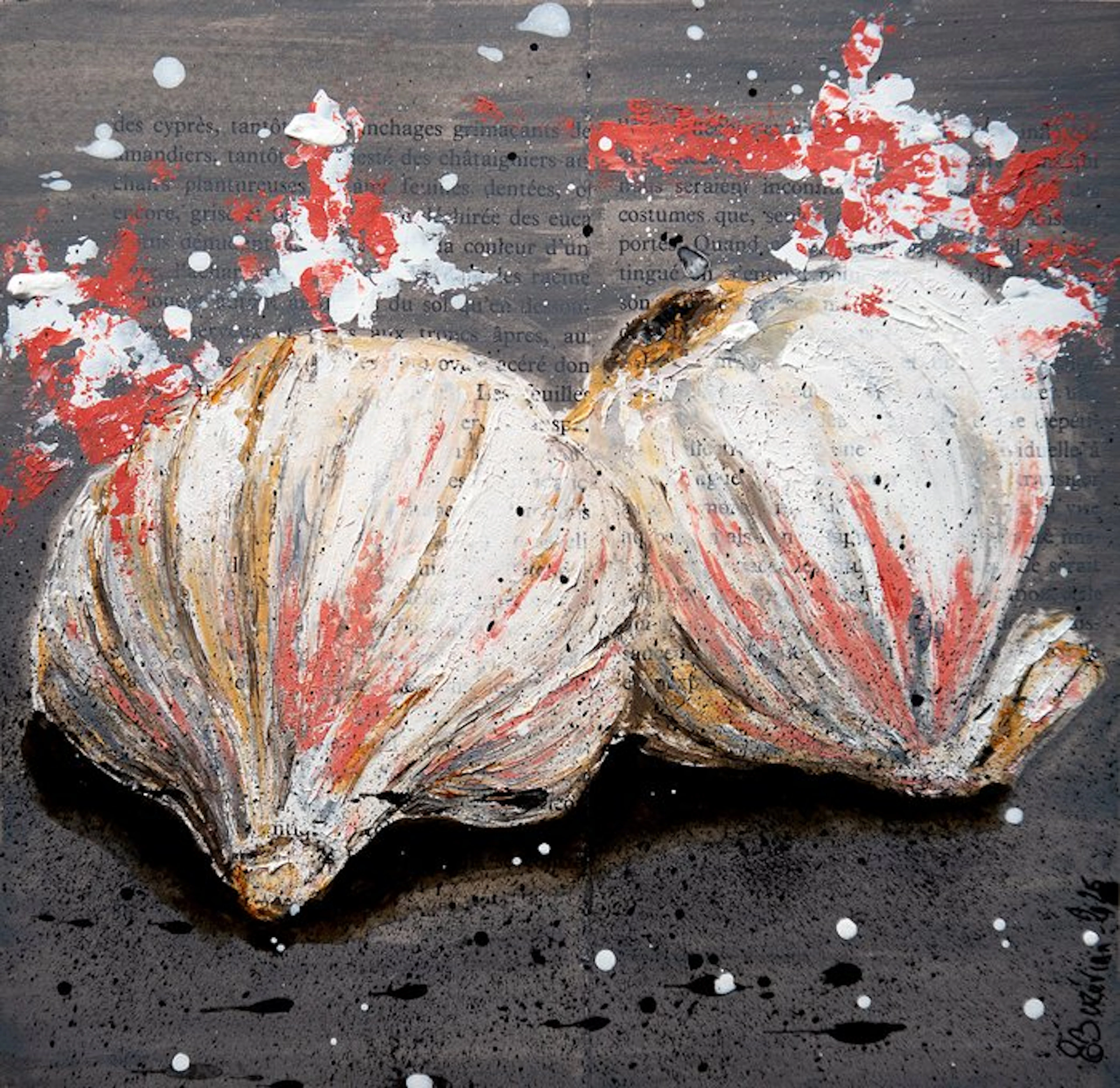 Bazévian DelaCapucinière - Still Life Garlic Starwars Handpainted READY TO HANG