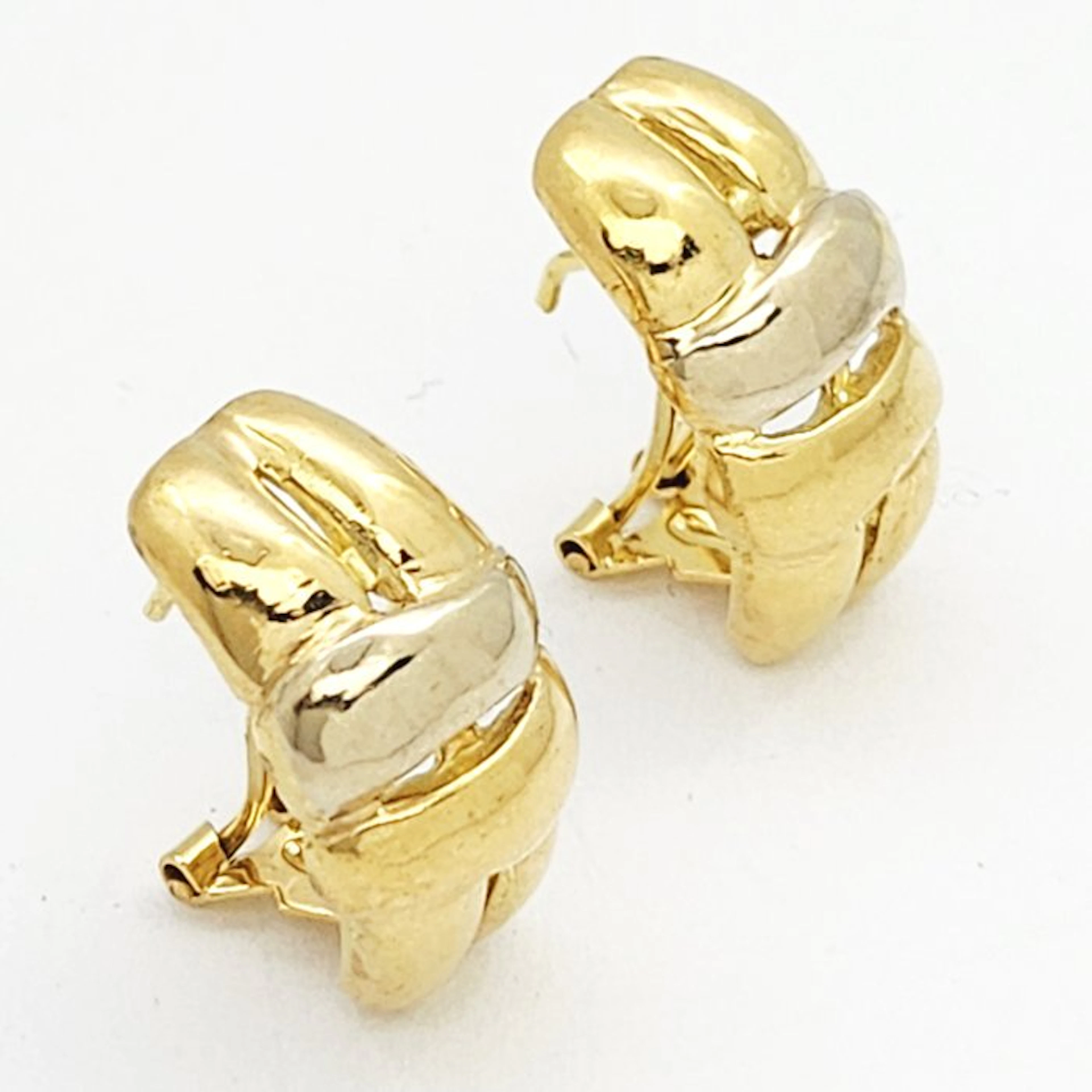 Earrings - 18 kt. Yellow gold, White gold