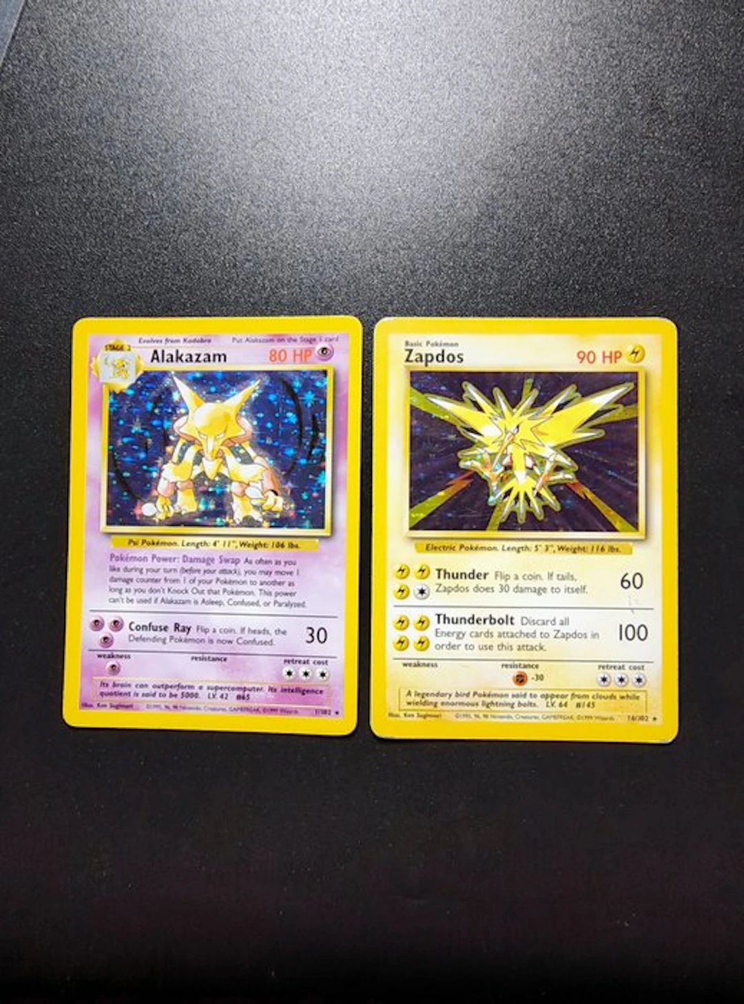 Pokémon - 1 Card - Alakazam Holo - Zapdos Holo - ENG - WOTC - Base set