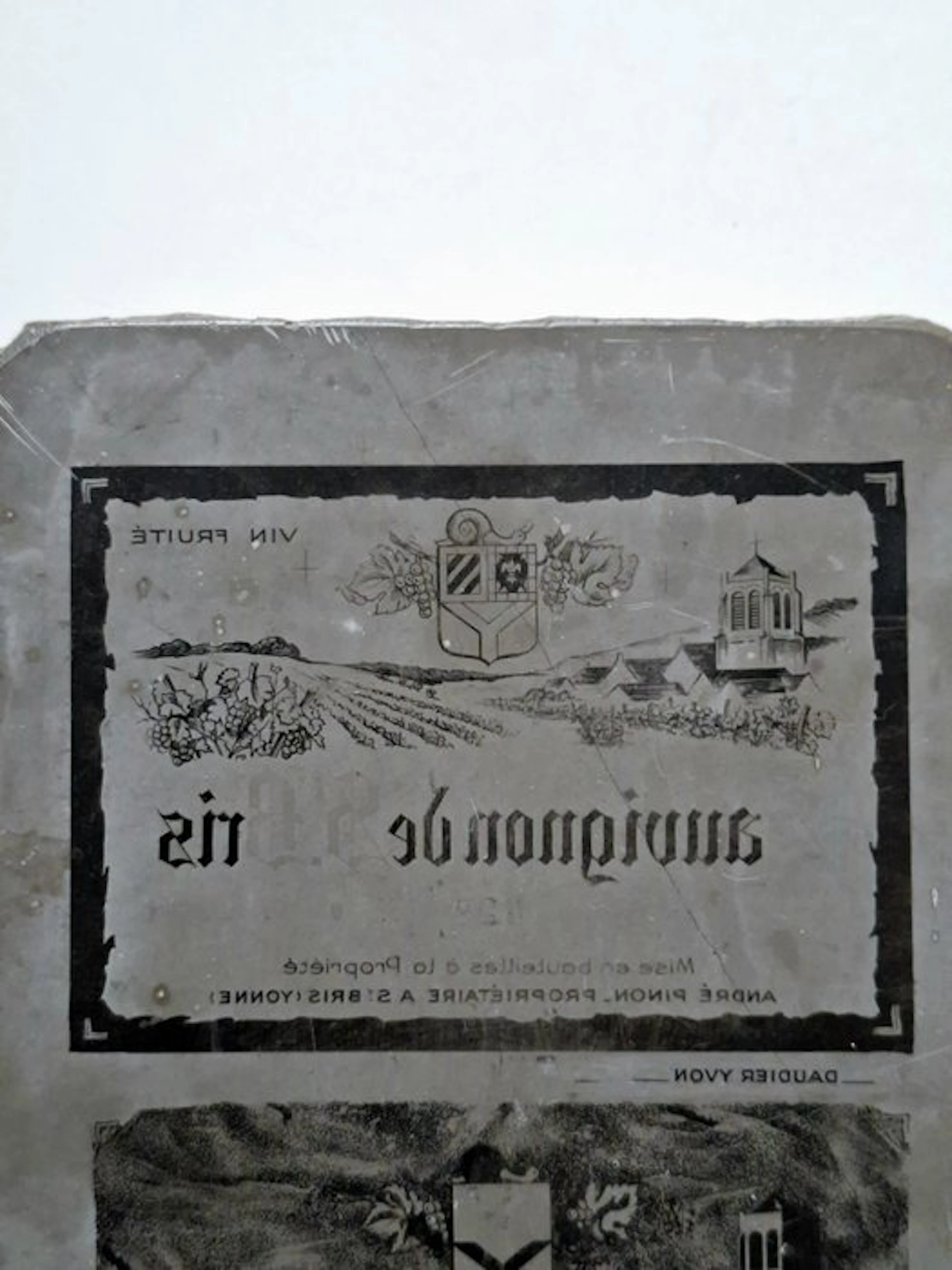Printing blocks - Saint-Bris Sauvignon - antique lithographic printing stone