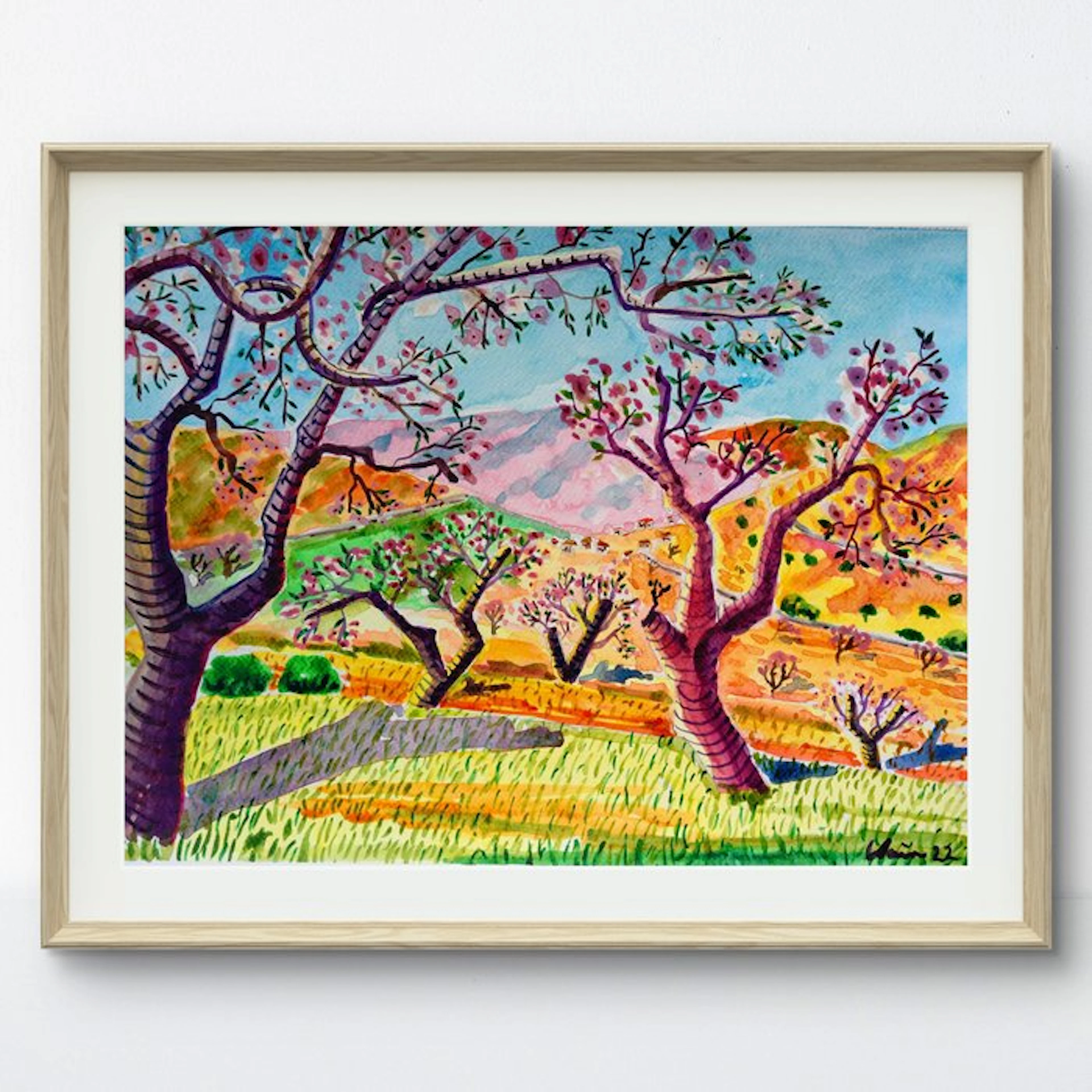 Kirsty Wain (XX) - Almond Blossom Landscape, Andalucia - No Reserve