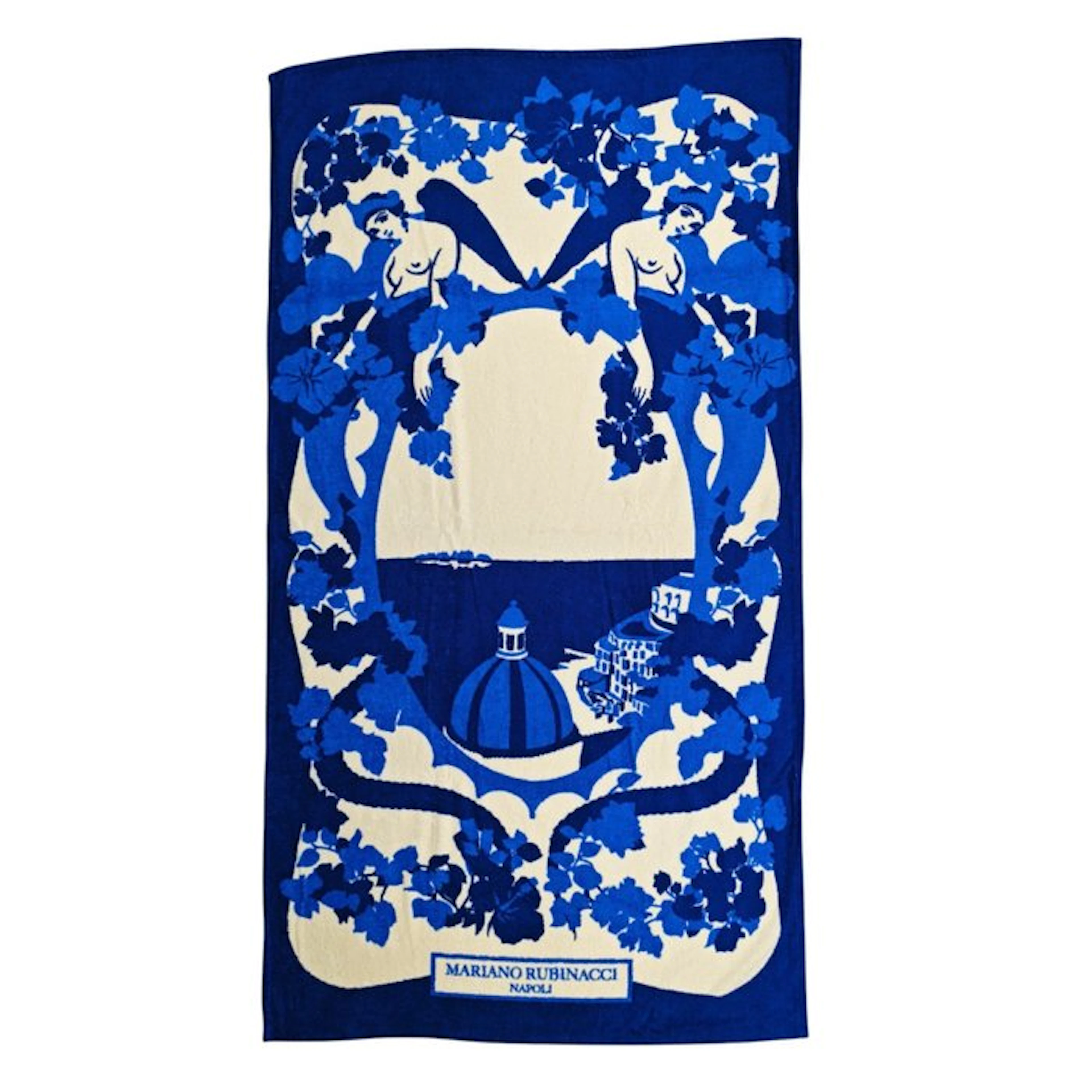 RUBINACCI "Sirenuse" Beach Towel 100x180 cm White / Blue...