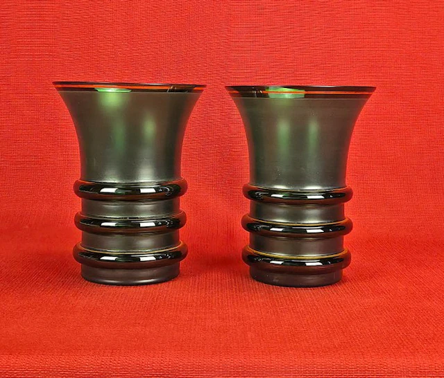 Glasfabriek Boom - Paul Heller - Lidded vase (2) - Glass...