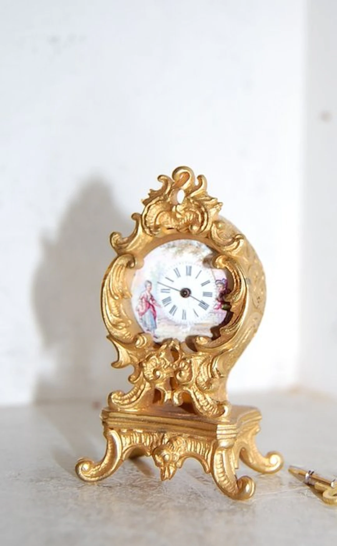 miniature pendulum clock - - Gilt bronze - 1850-1900