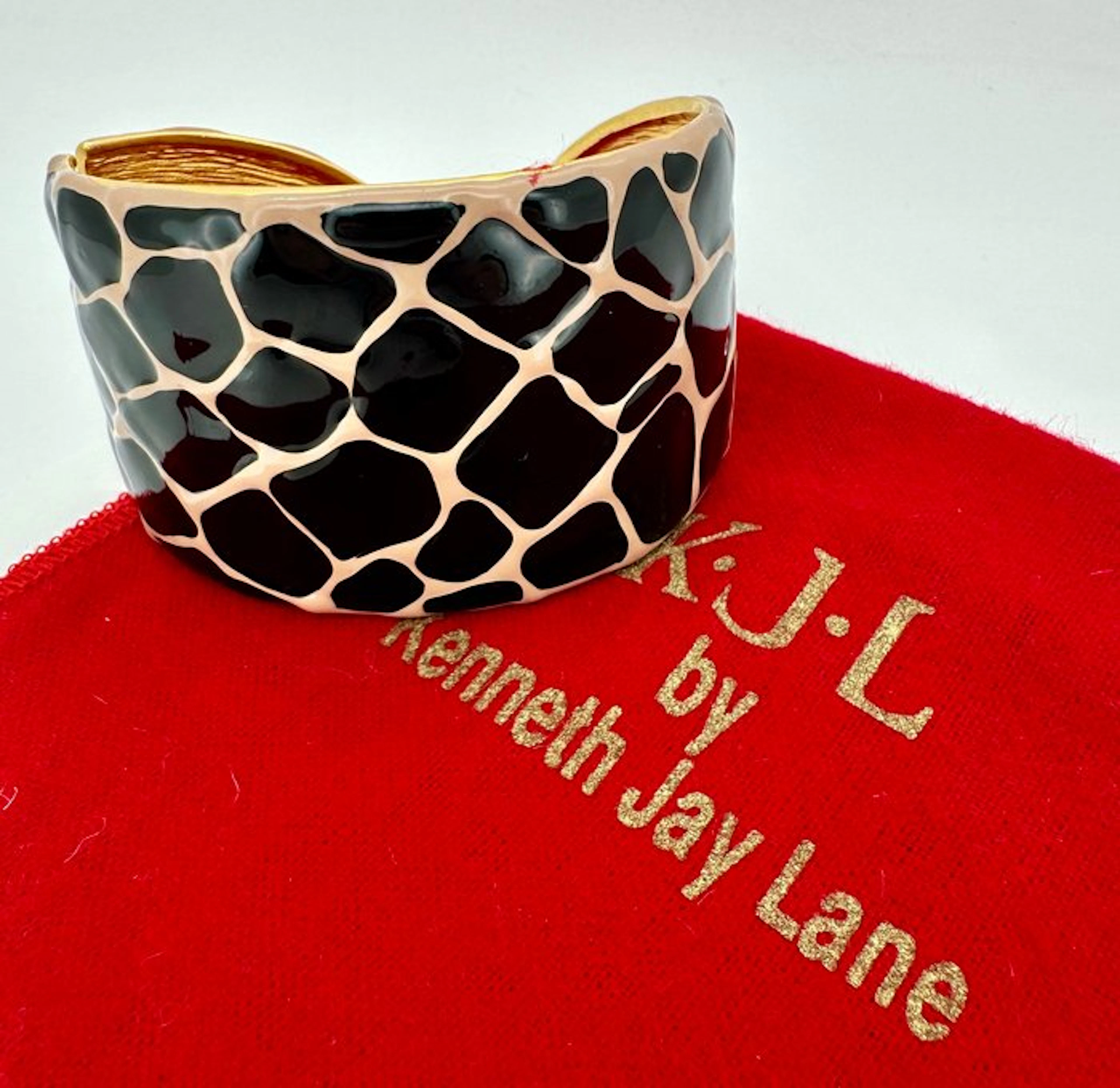 Kenneth Jay Lane - Gold-plated, Black Enamel Giraffe - Bracelet