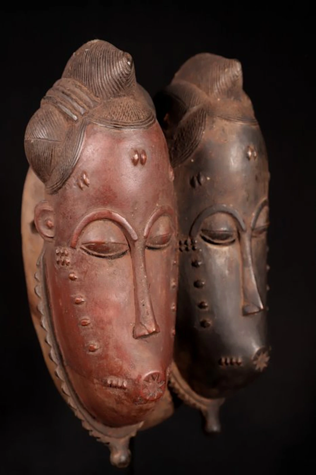 Dance mask - Baule Double Face Mask - 30 cm - Côte d’Ivoire