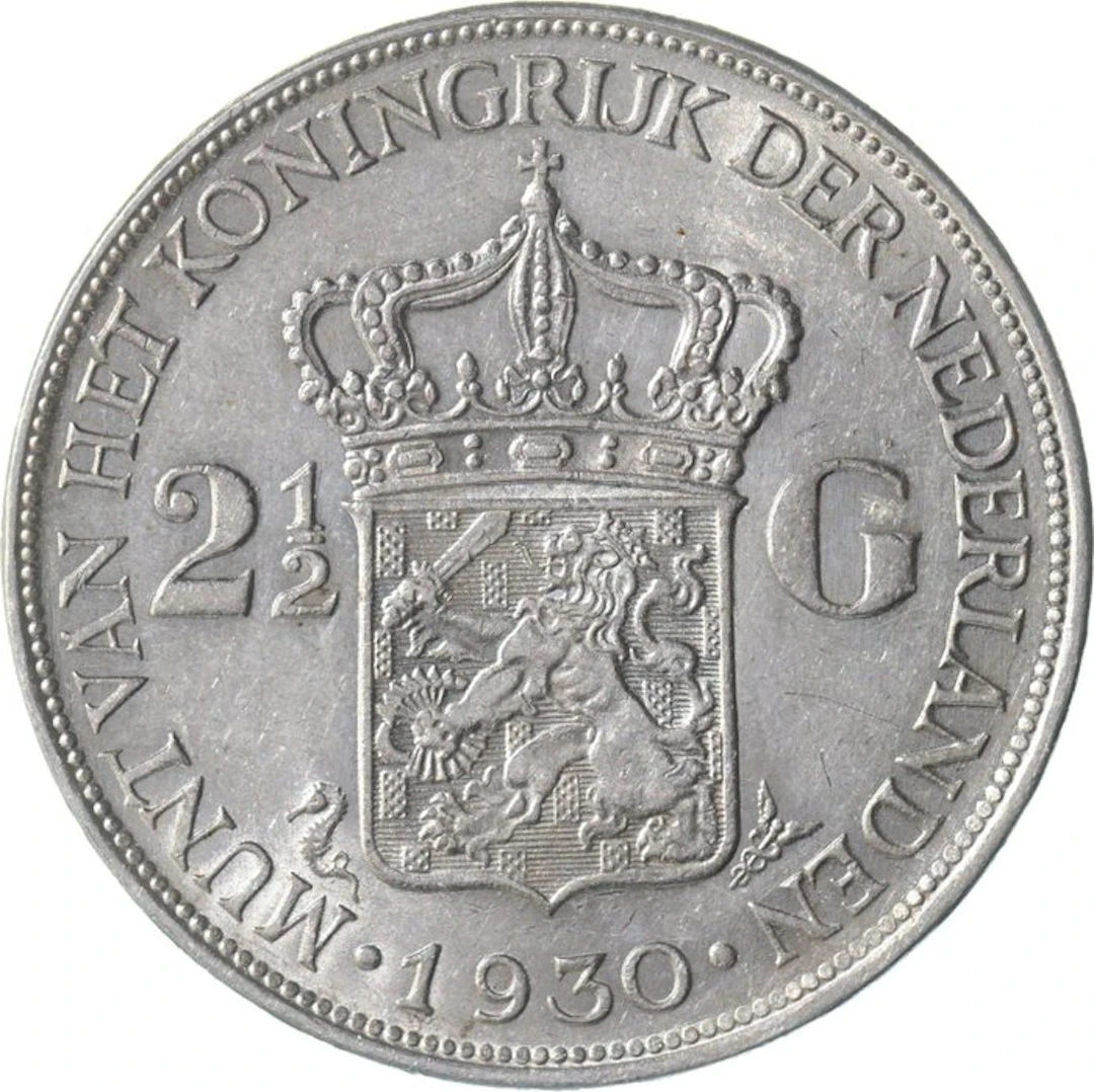 Netherlands. Wilhelmina. 2 1/2 Gulden 1930 (No reserve price)