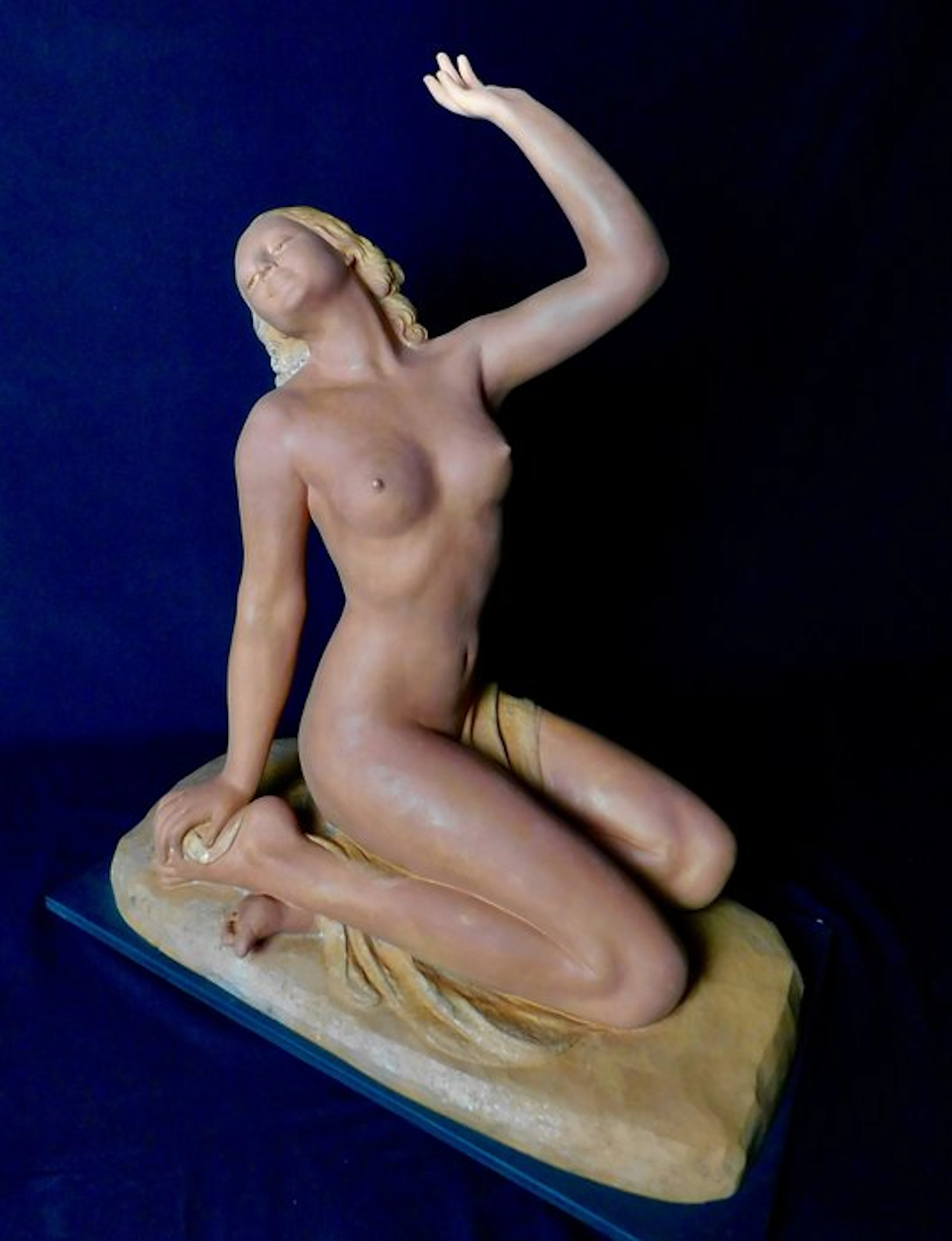 J. de Ronnens - Statue, Vrouwelijk Naakt - 68 cm - Terracotta
