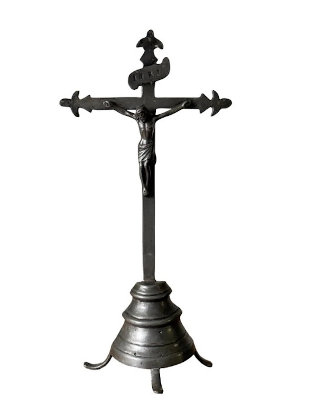 Antique Crucifix - Tin - 1850-1900 - Standing crucifix - 32 cm