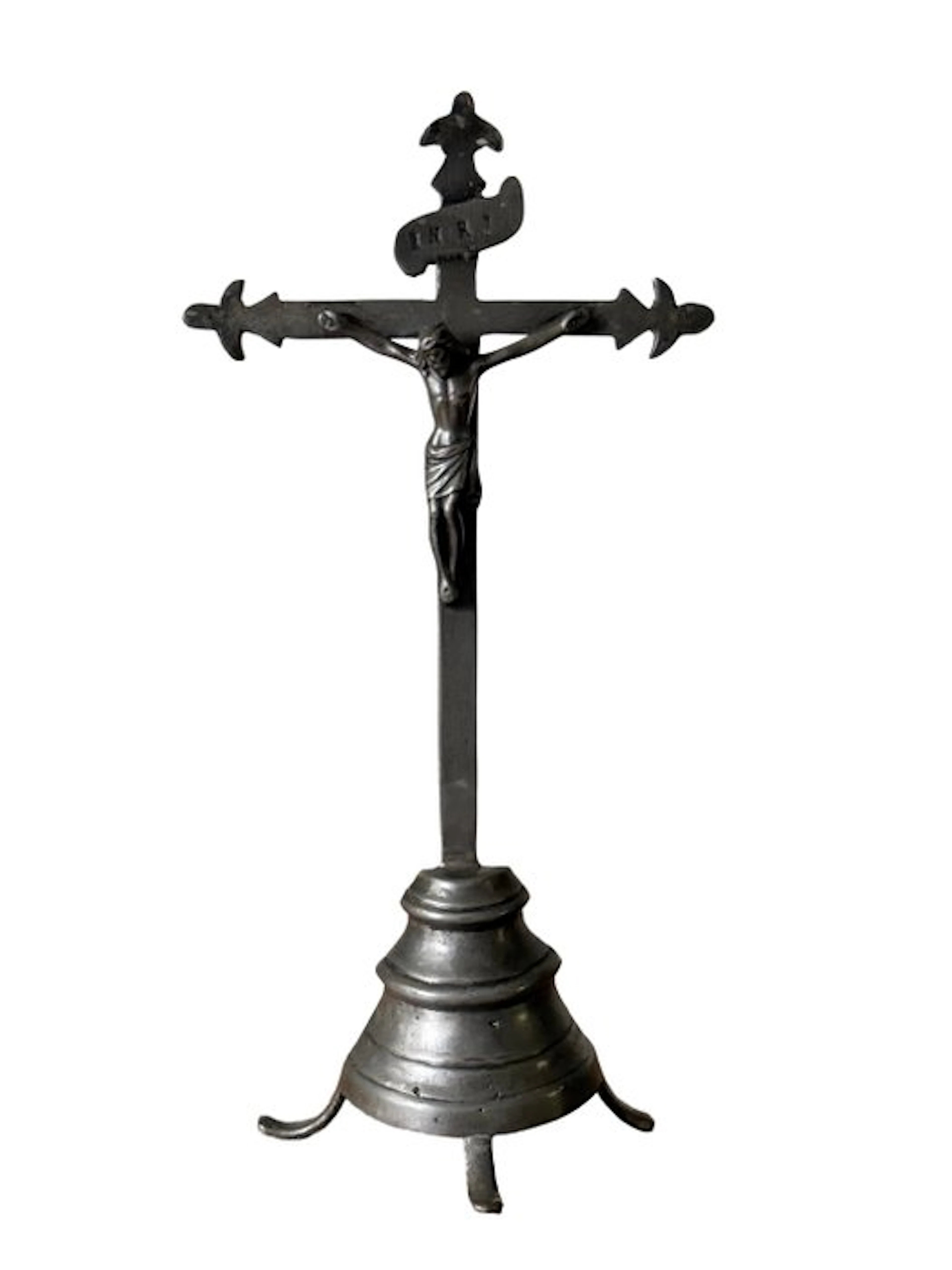 Antique Crucifix - Tin - 1850-1900 - Standing crucifix - 32 cm