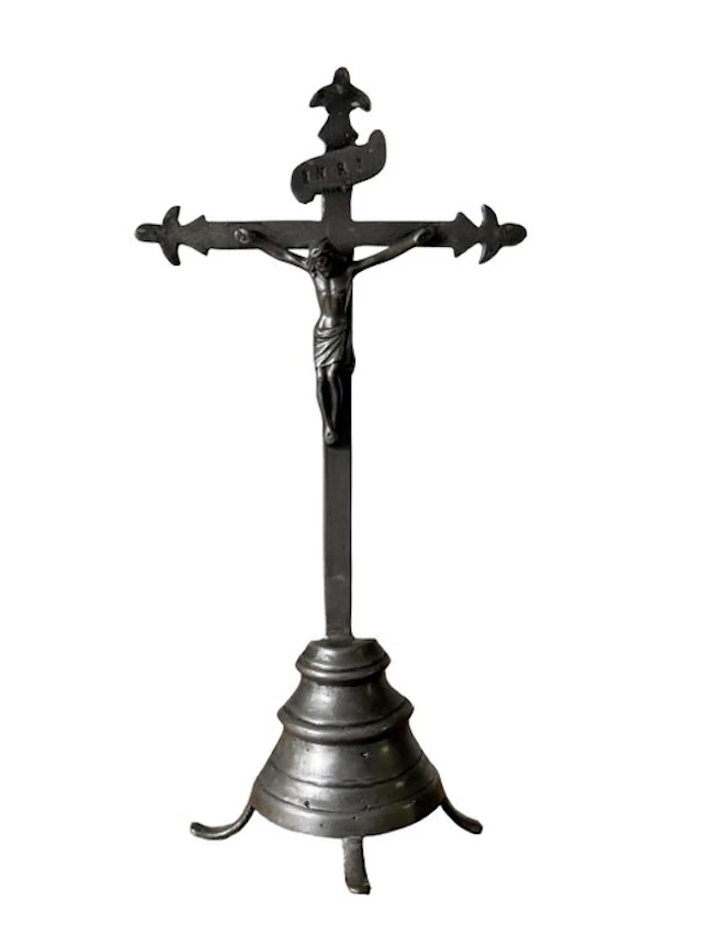 Antique Crucifix - Tin - 1850-1900 - Standing crucifix - 32 cm
