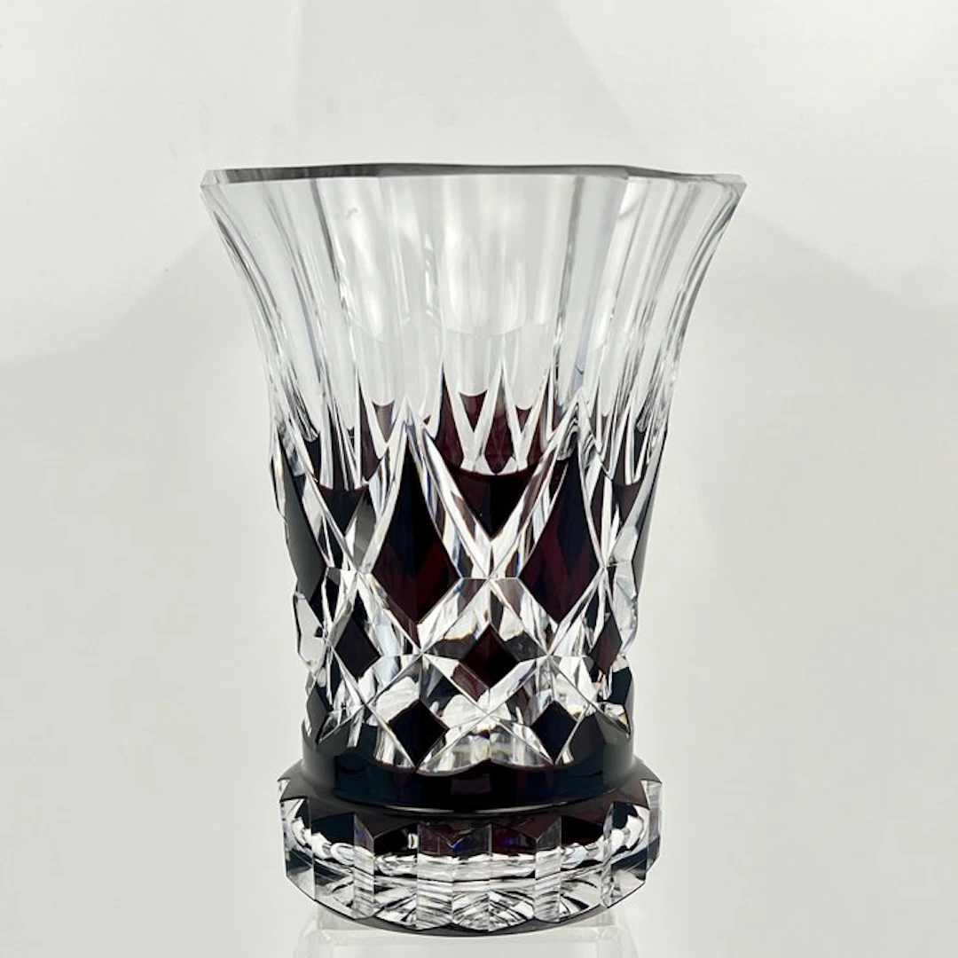 Val Saint Lambert - Vase - Signed - 2,8kg - h21cm - - Crystal - Plum