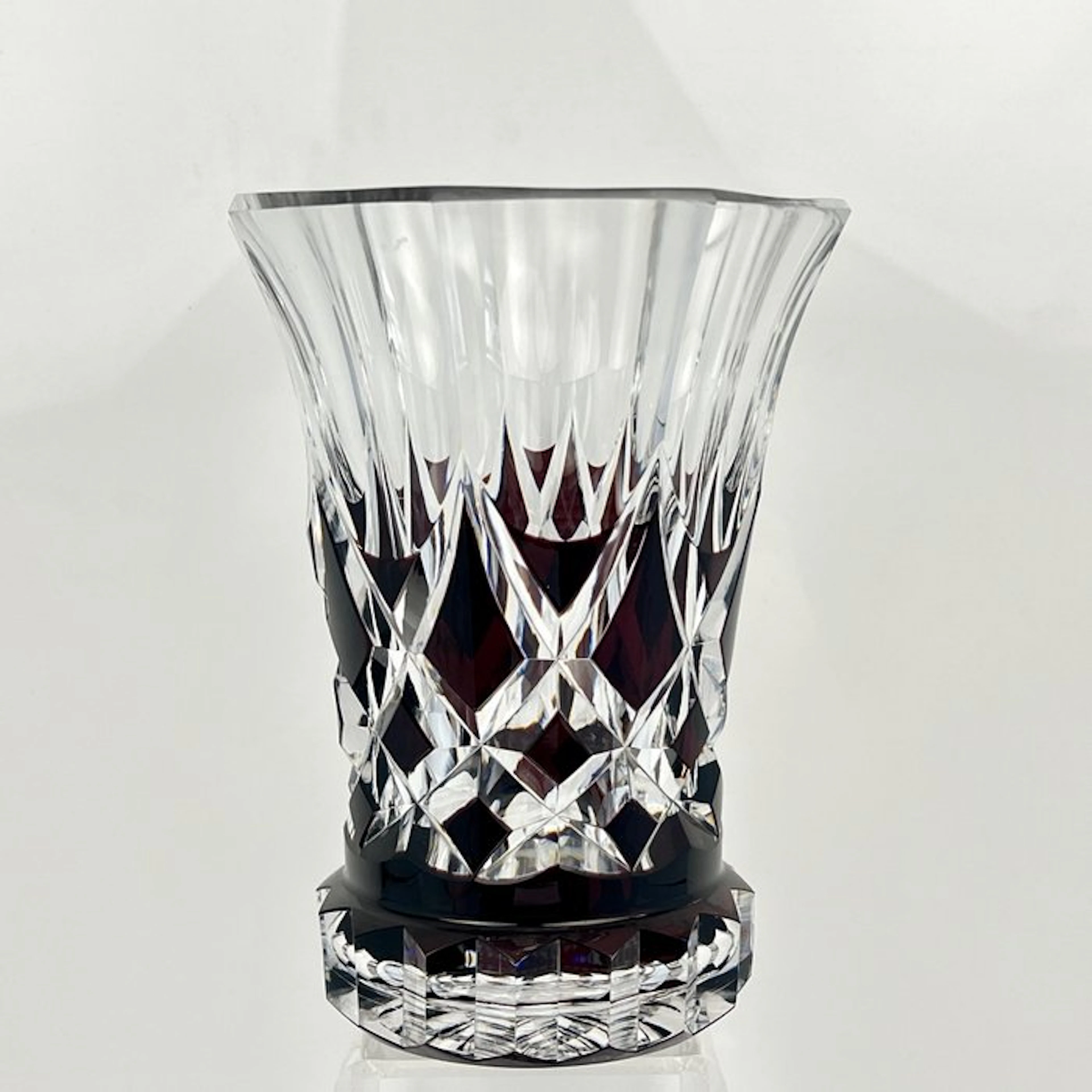 Val Saint Lambert - Vase - Signed - 2,8kg - h21cm - - Crystal - Plum