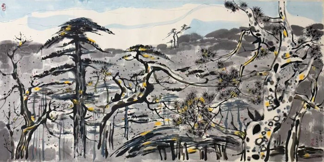 INK AND COLOR ON PAPER PAINTING"Landscape"《香山春雪》 - Attributed to - China