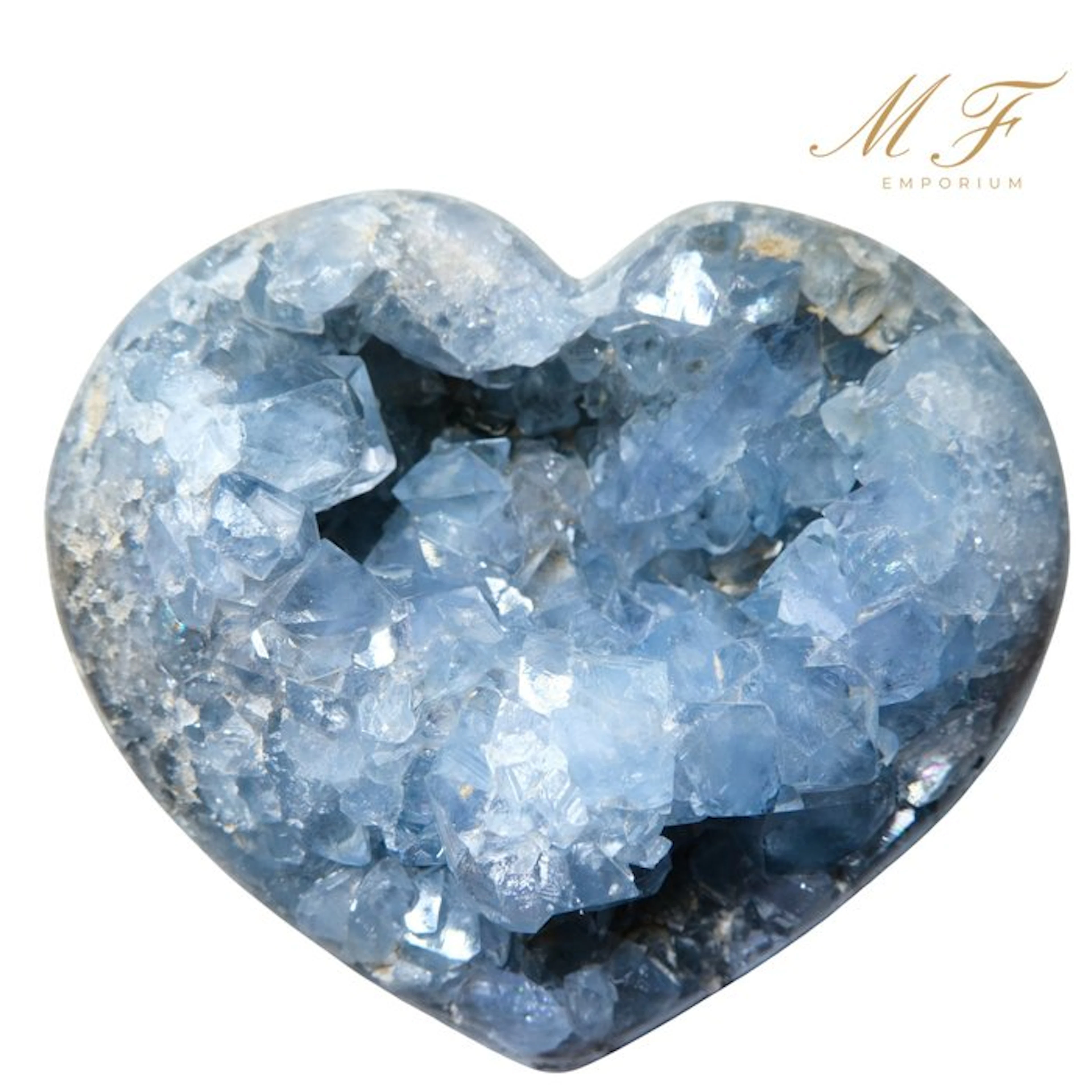Premium - Celestine Heart - XXL Heart - Height: 140 mm...