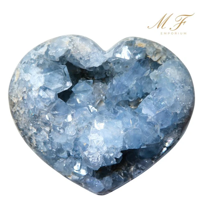 Premium - Celestine Heart - XXL Heart - Height: 140 mm...