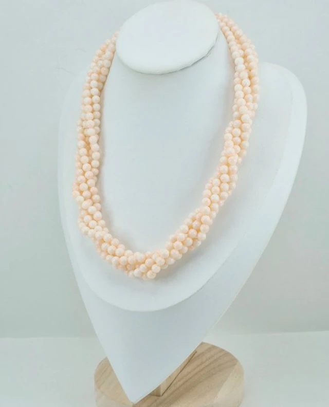 Silver, Gold-plated Necklace - PINK CORAL
