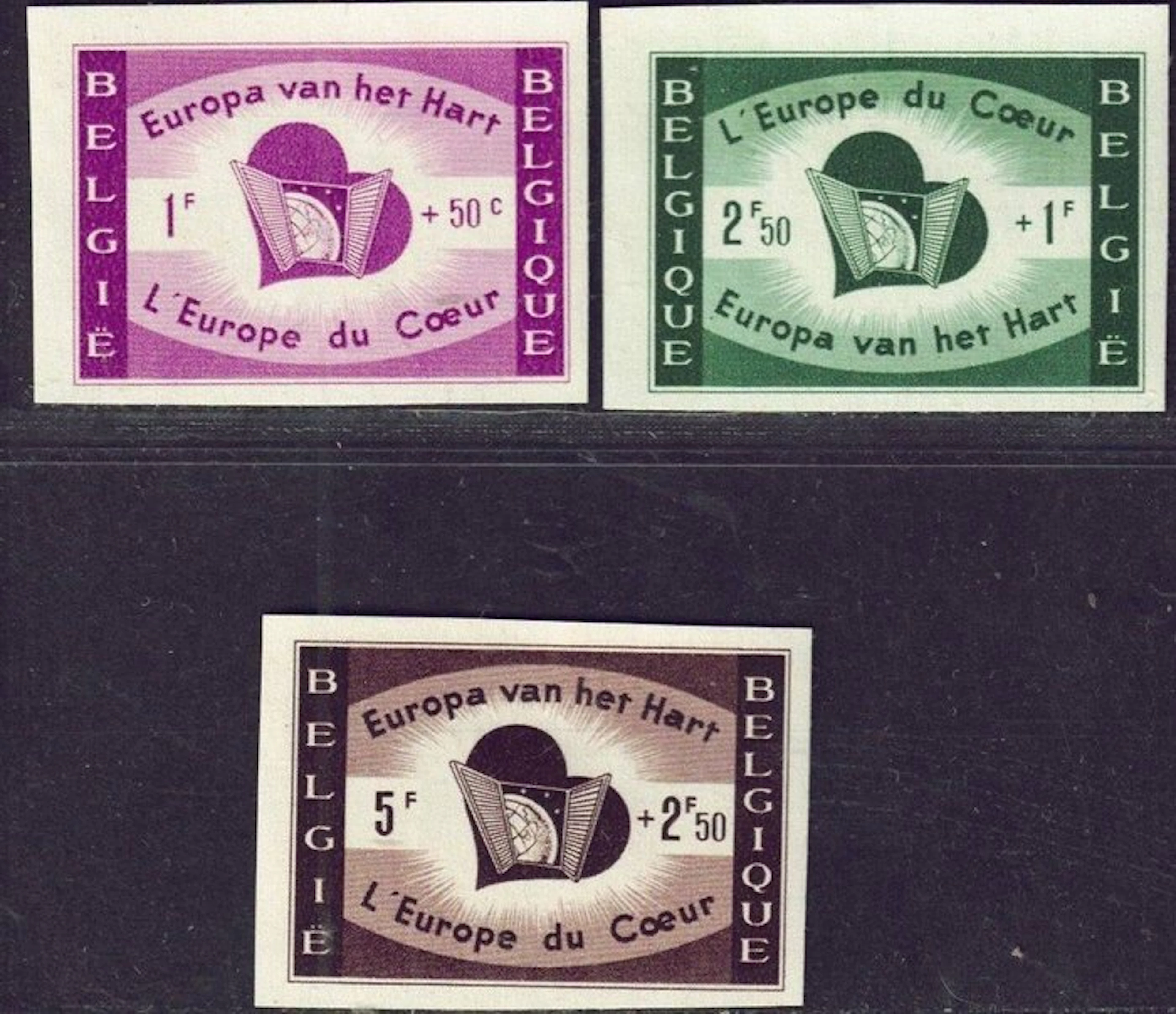 Belgium 1959 - Europe of the Heart, Unwed with jersey number 6 - OBP: 1090/1092