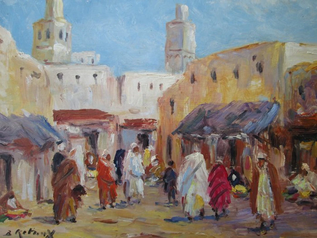 Retaux Bruno (1947) - Vue de Marrakech Maroc