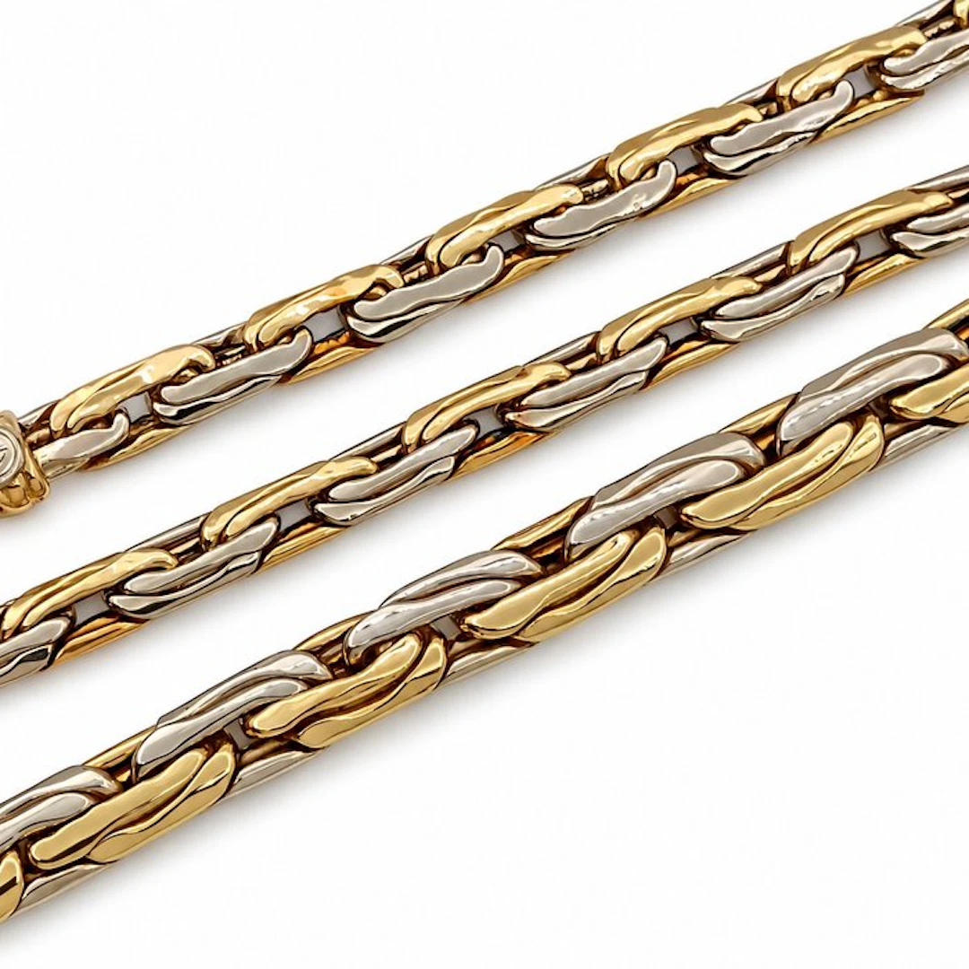 Necklace - 18 kt. Yellow gold, White gold - Made in Italy - Handmade