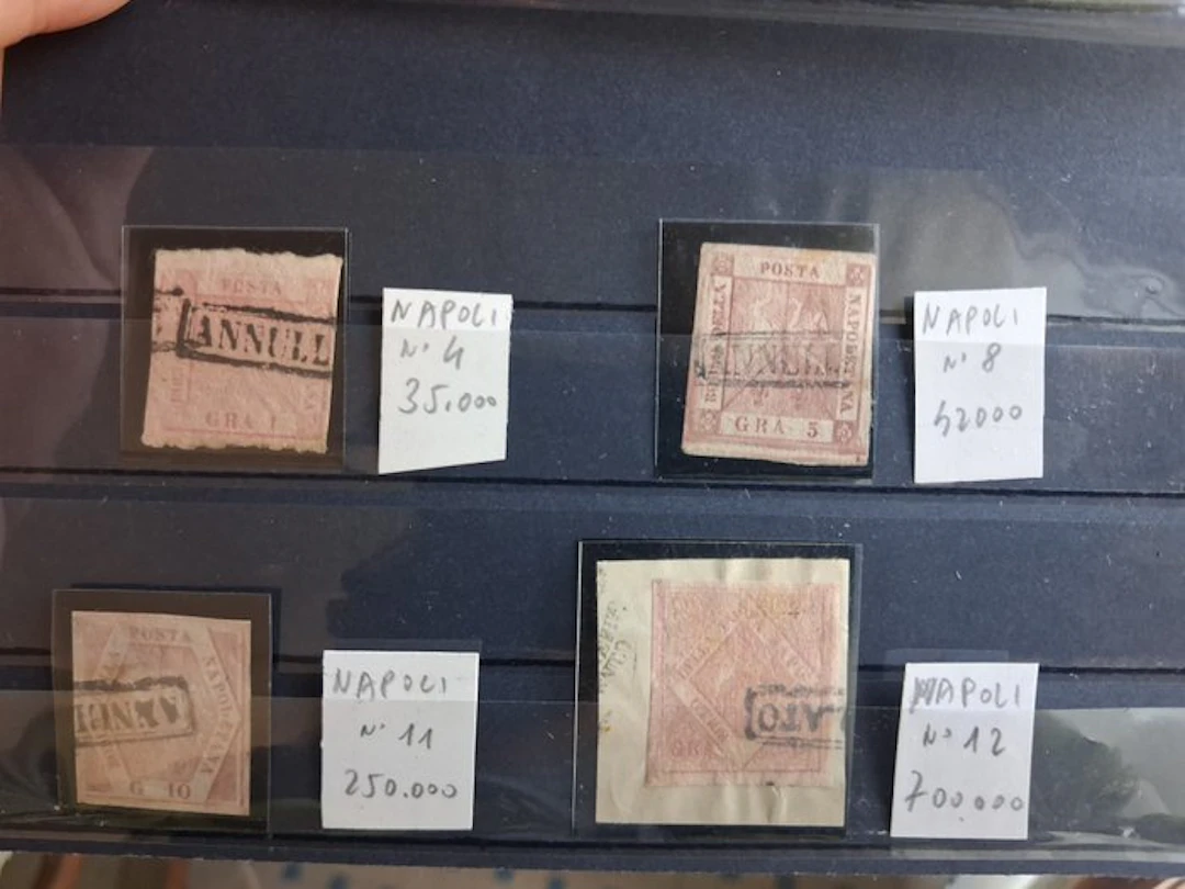 Italian Ancient States - Naples 1858/1858 - Stamp collection: 4 stamps!