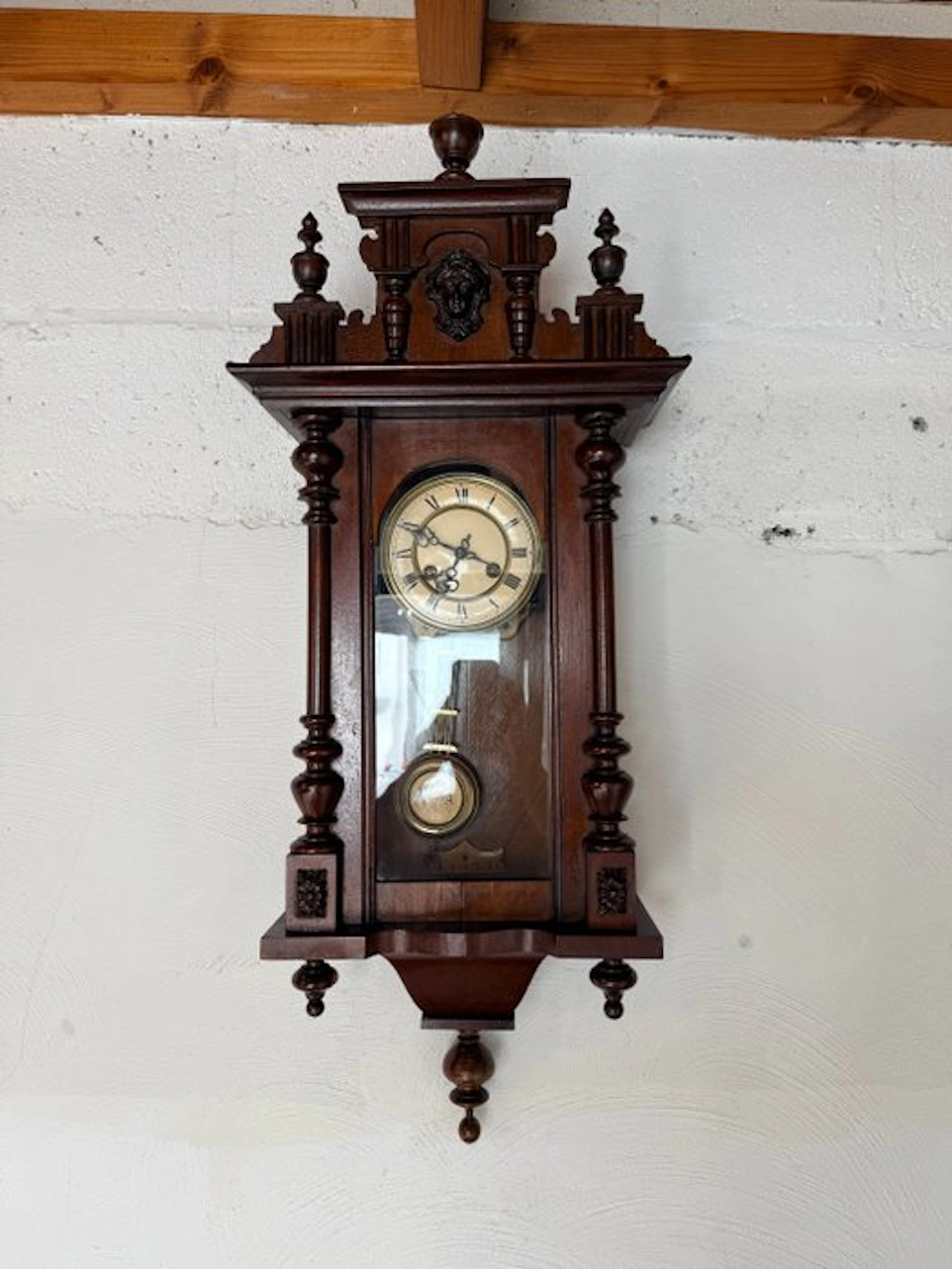 Box regulator clock - Antique Wood, Enamel, Porcelain - 1880-1920