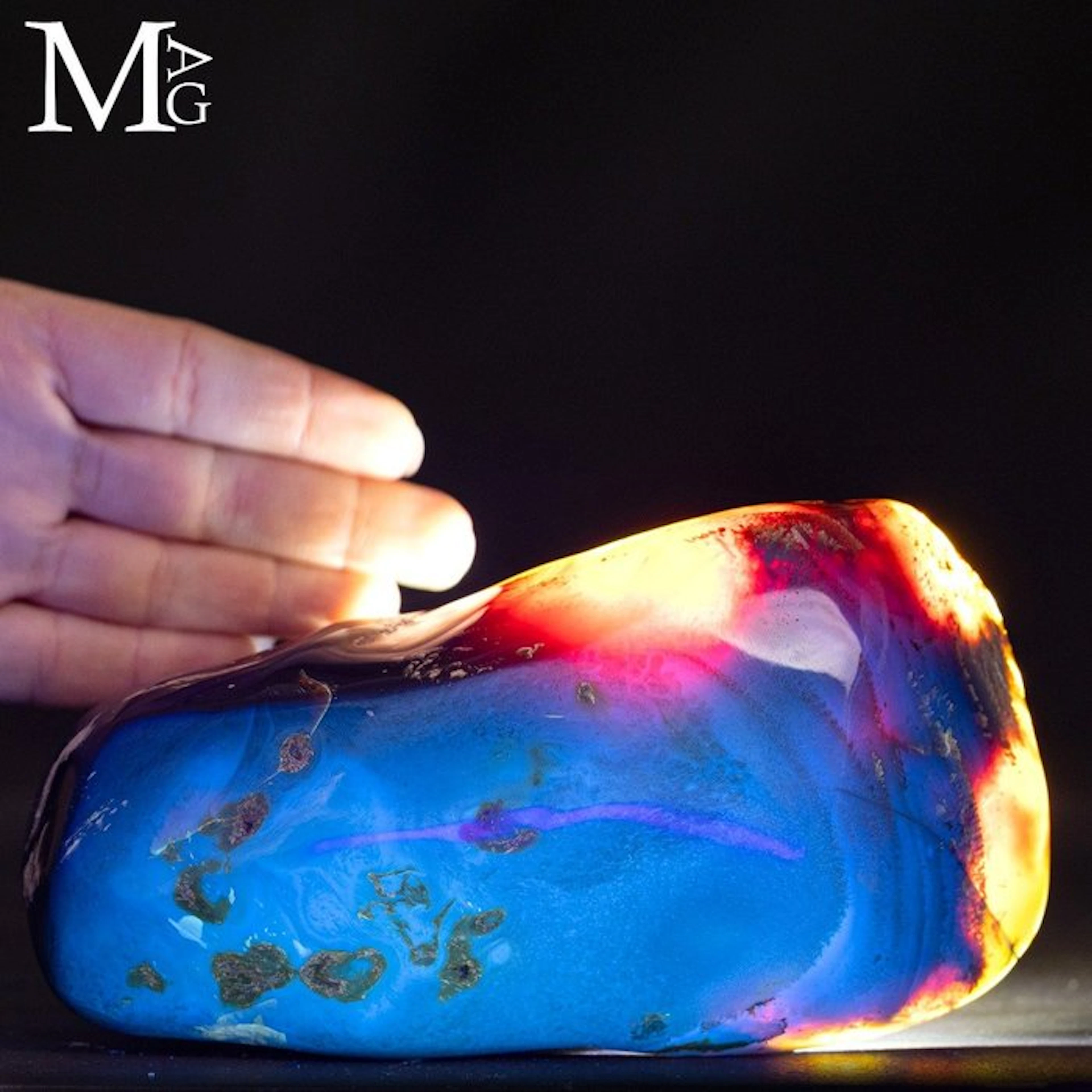 Exceptional Sumatran Blue Amber Intense Electric...